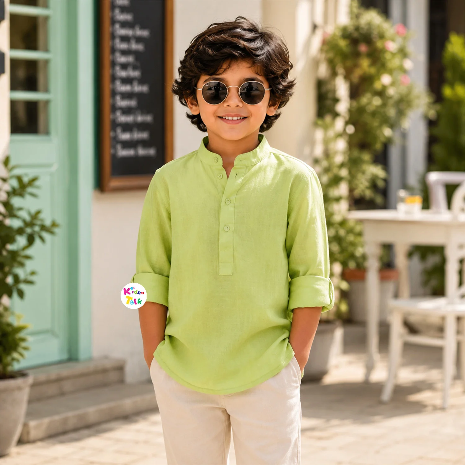 Muslin Full Sleeve Shirt - Green