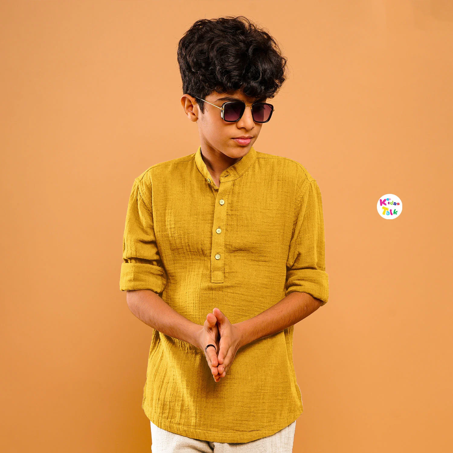 Soft Muslin Full Sleeve Shirt - Mustard