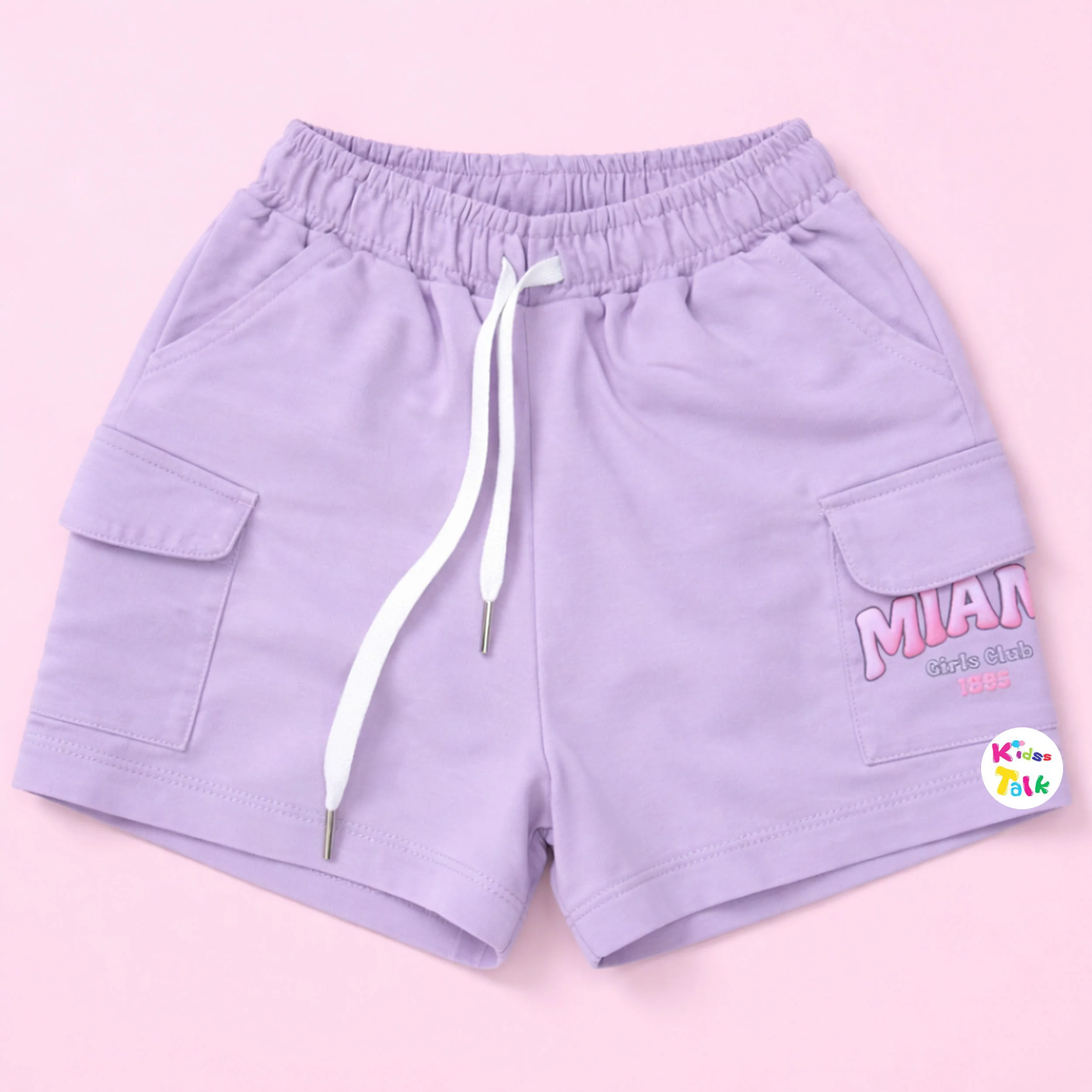 Cotton Regular Fit Half Pant With Cute Print - Lavender