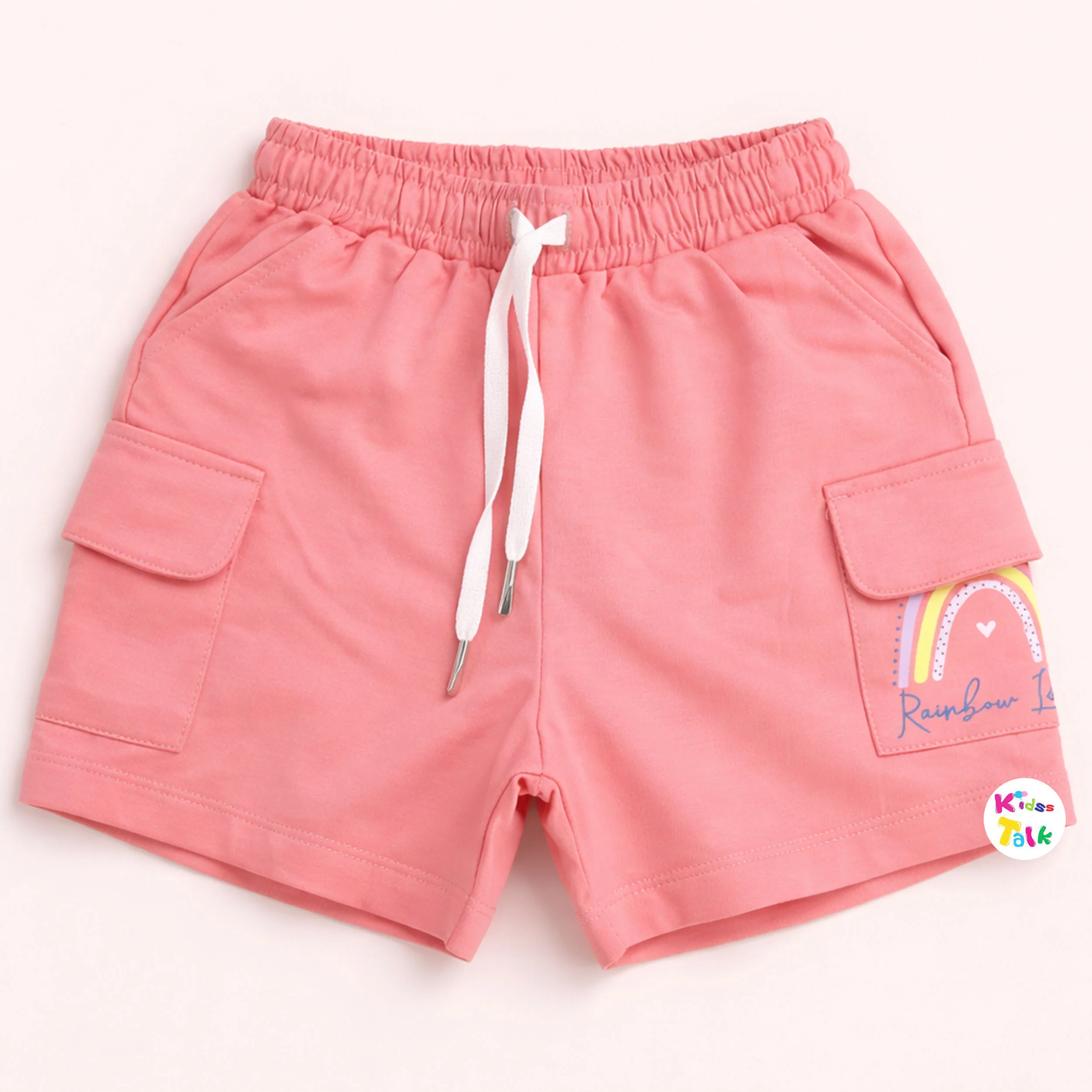 Cotton Regular Fit Half Pant With Cute Print - Orange