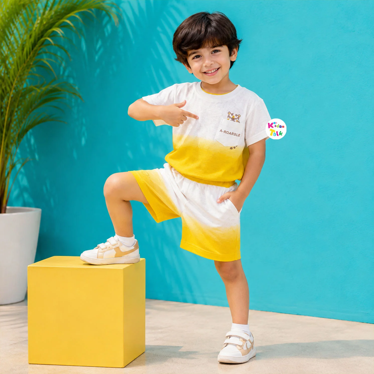 Single Jersey Half Sleeve T-shirt Set Boys - Multicolour