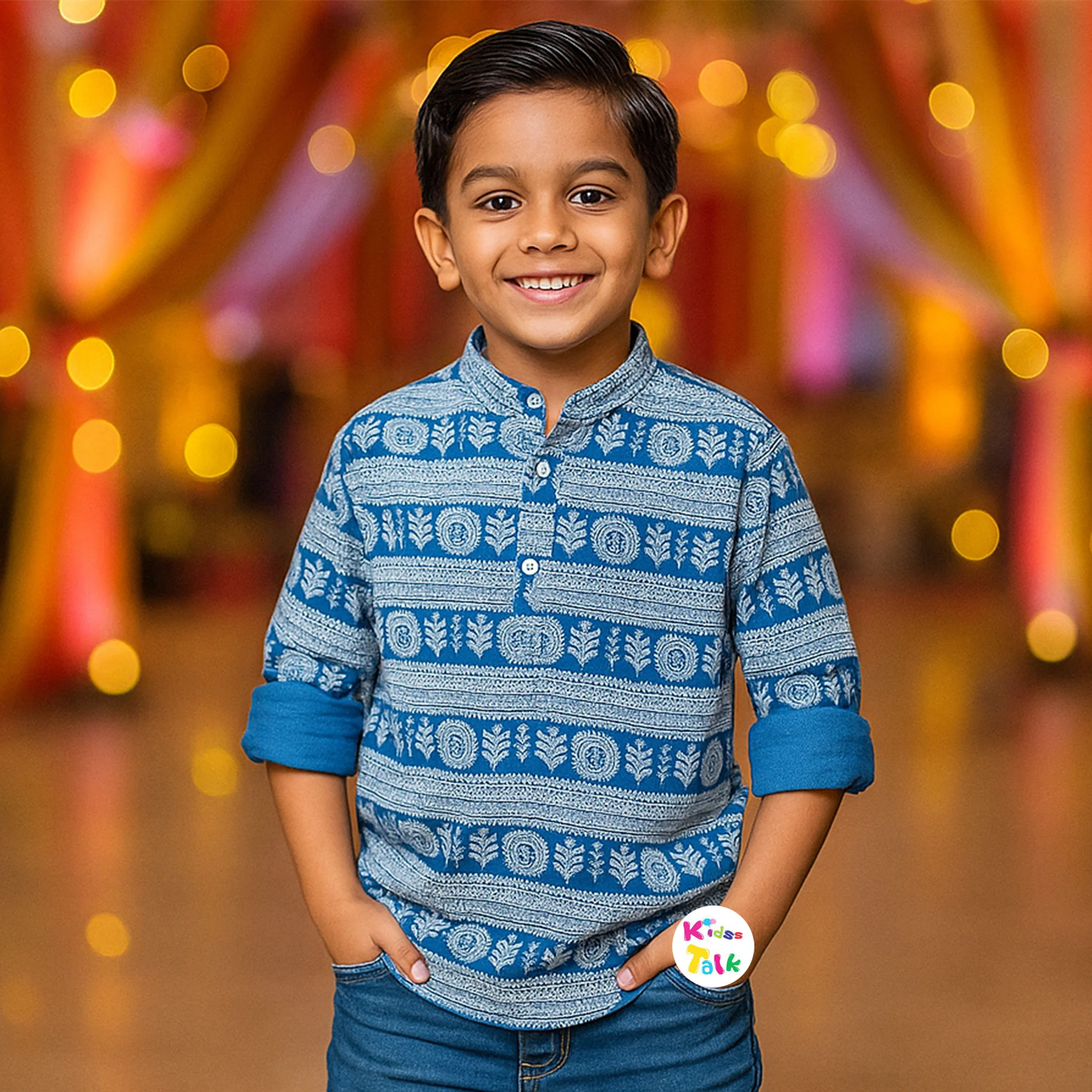 Mulmul Full Sleeve Shirt - Blue