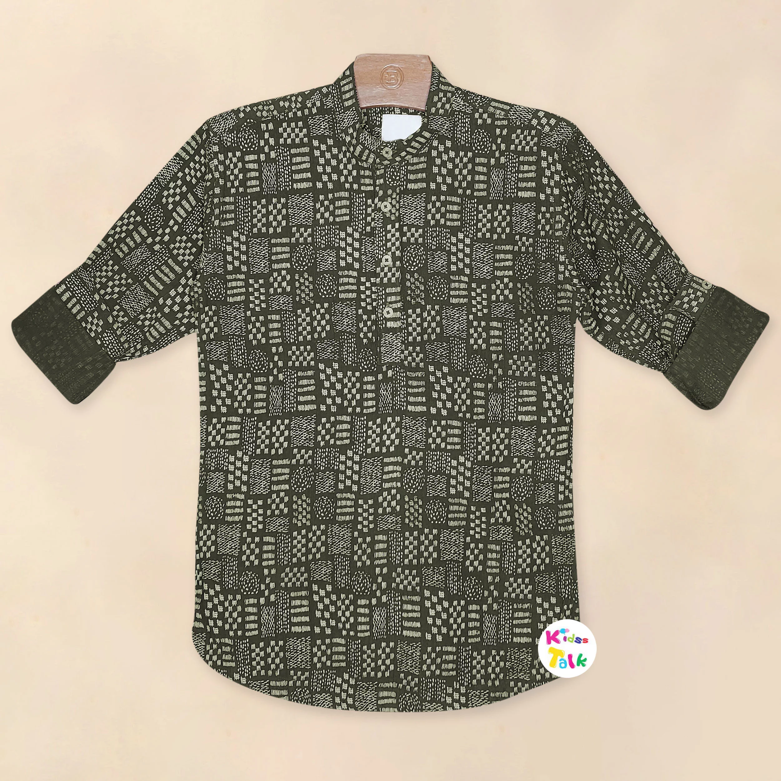 Cotton Full Sleeve Shirt - Olive Green