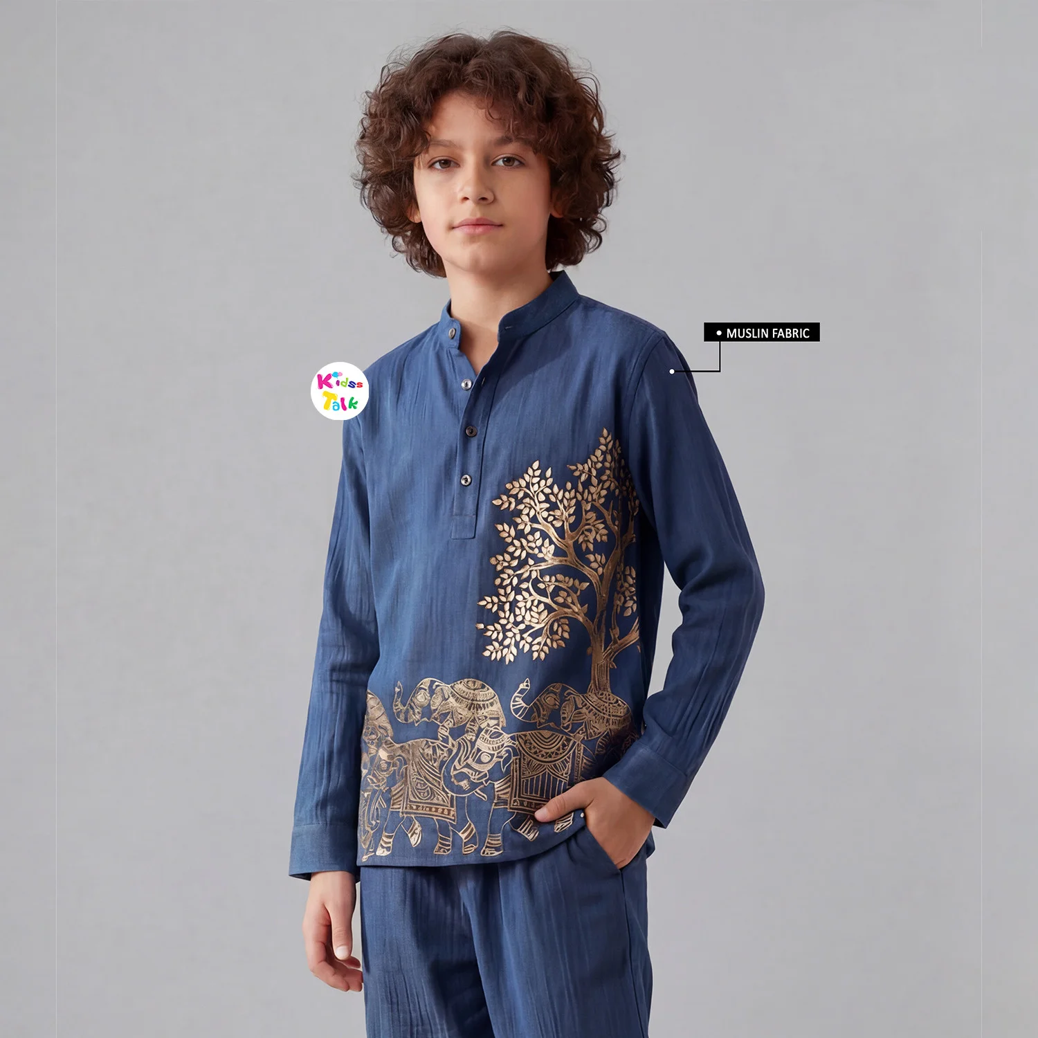 Cotton Full Sleeve Shirt - Navy Blue