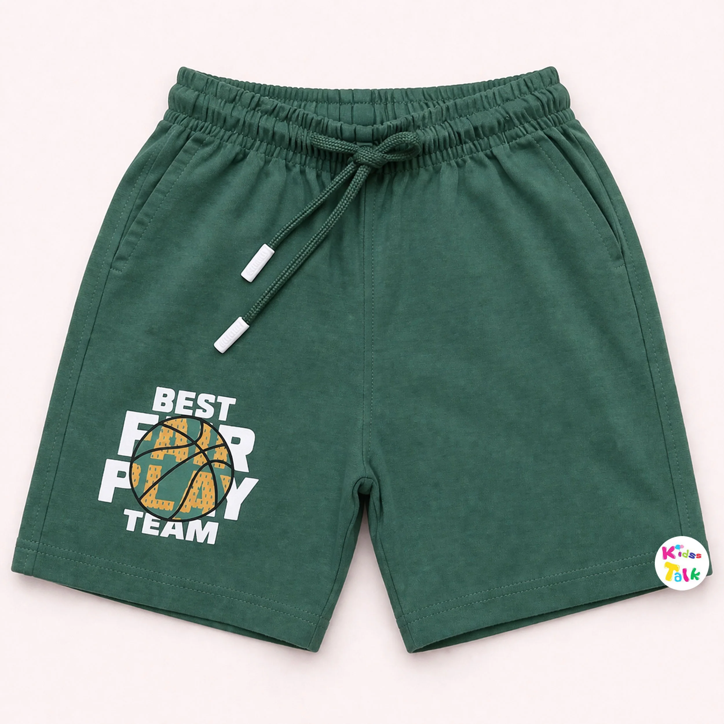 Cotton Regular Fit Printed Half Pant - Green