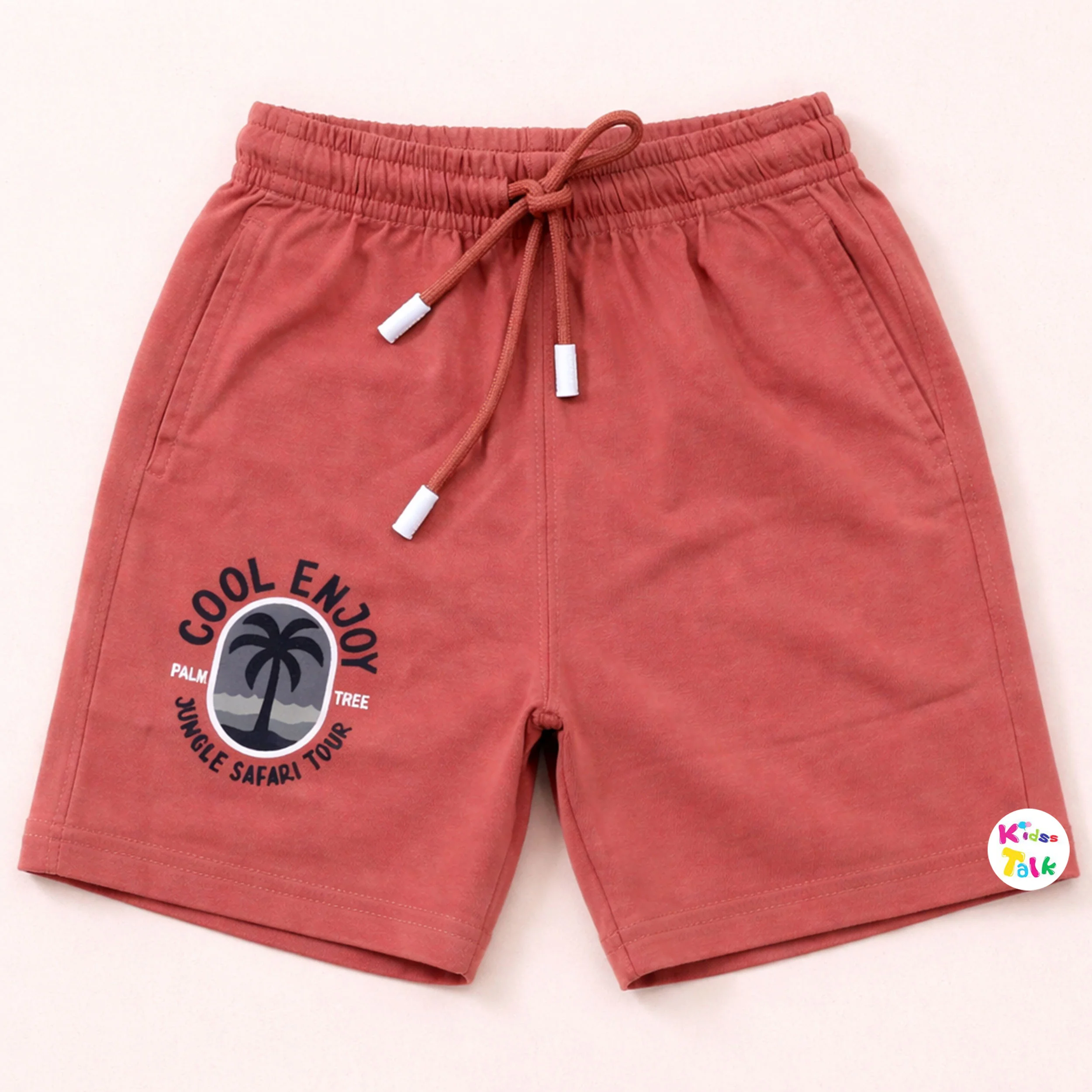 Cotton Regular Fit Printed Half Pant - Orange