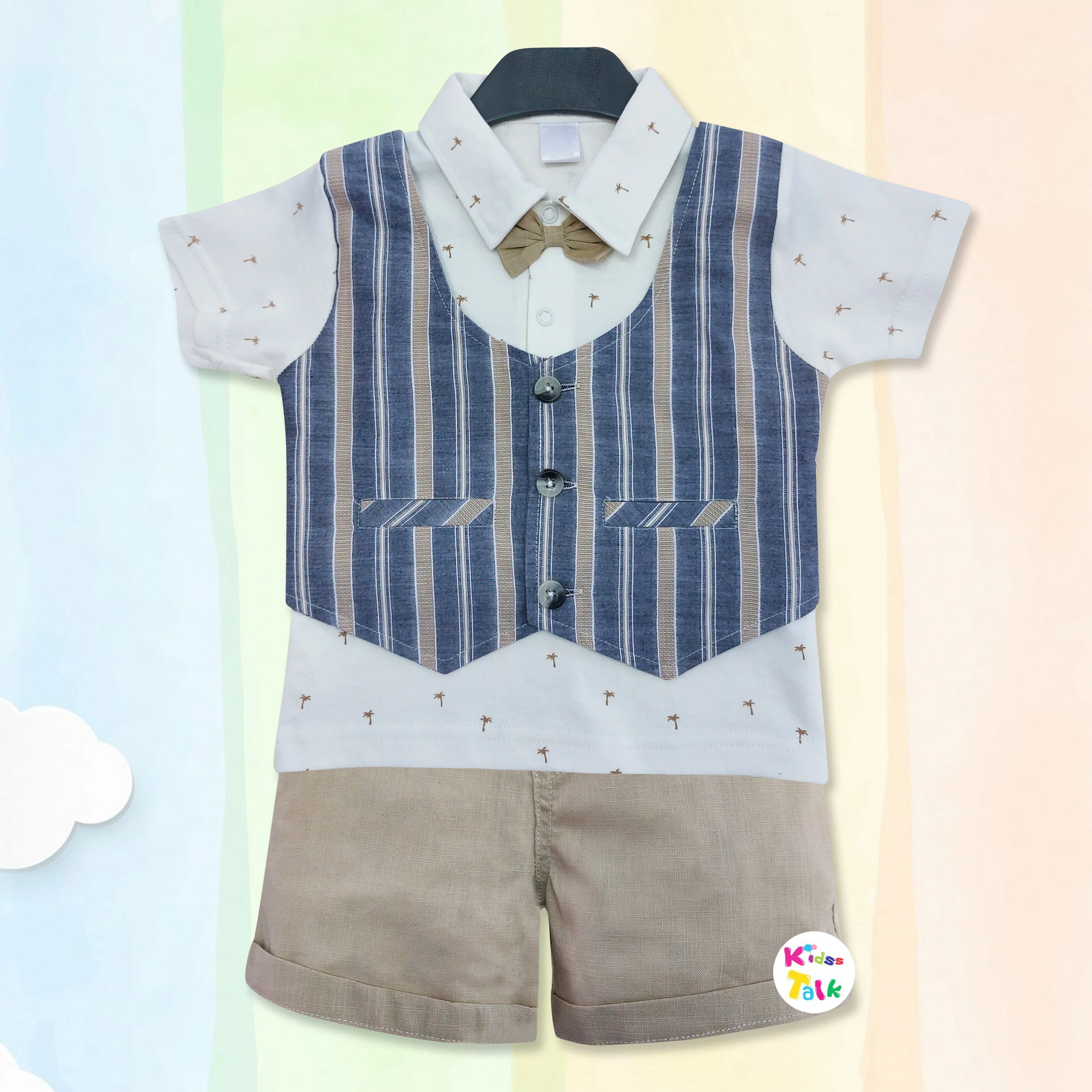 Stylish Half Sleeve T-shirt With Jacket & Half Pant - Dark Grey