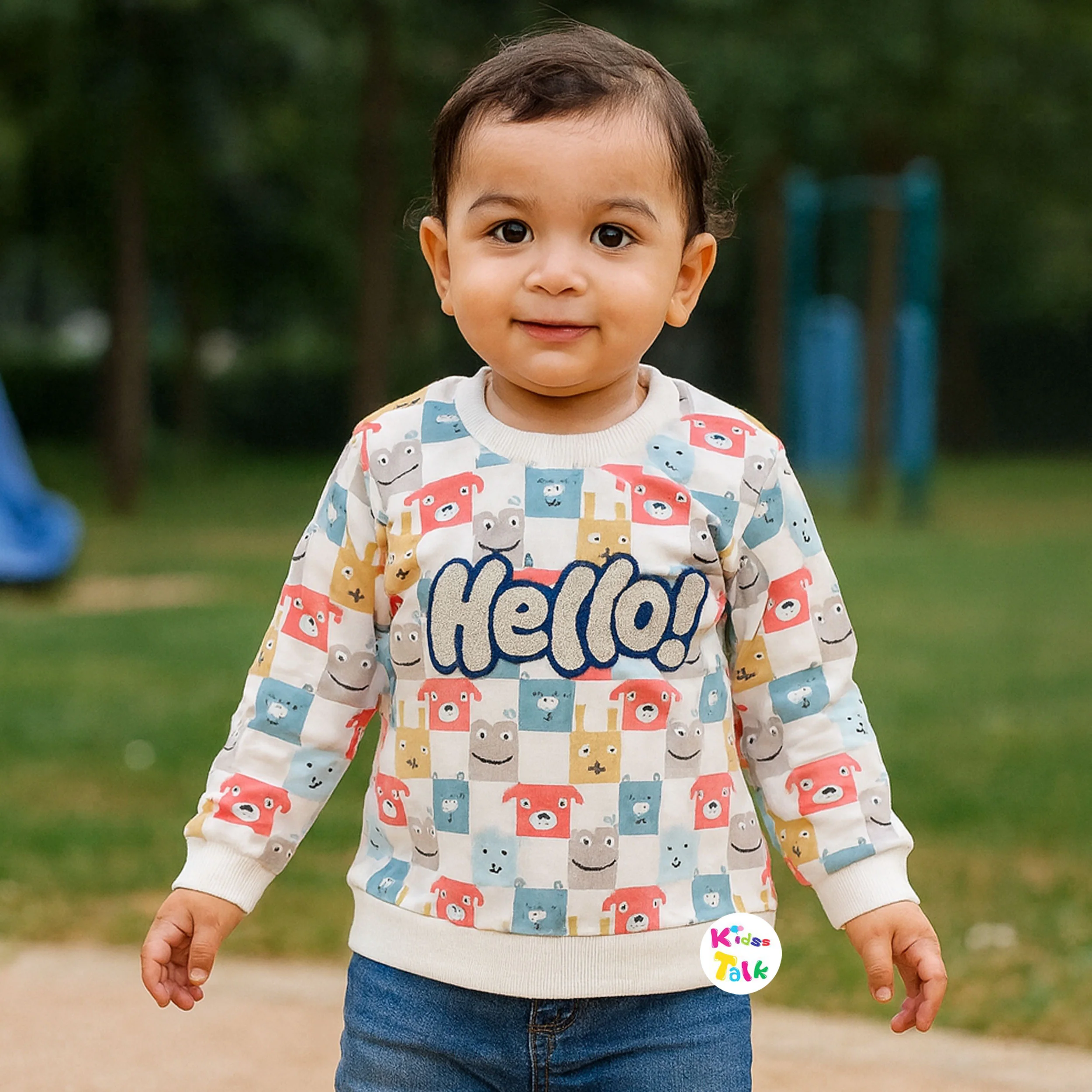 Cotton Knitted Full Sleeve T-shirt - Beige