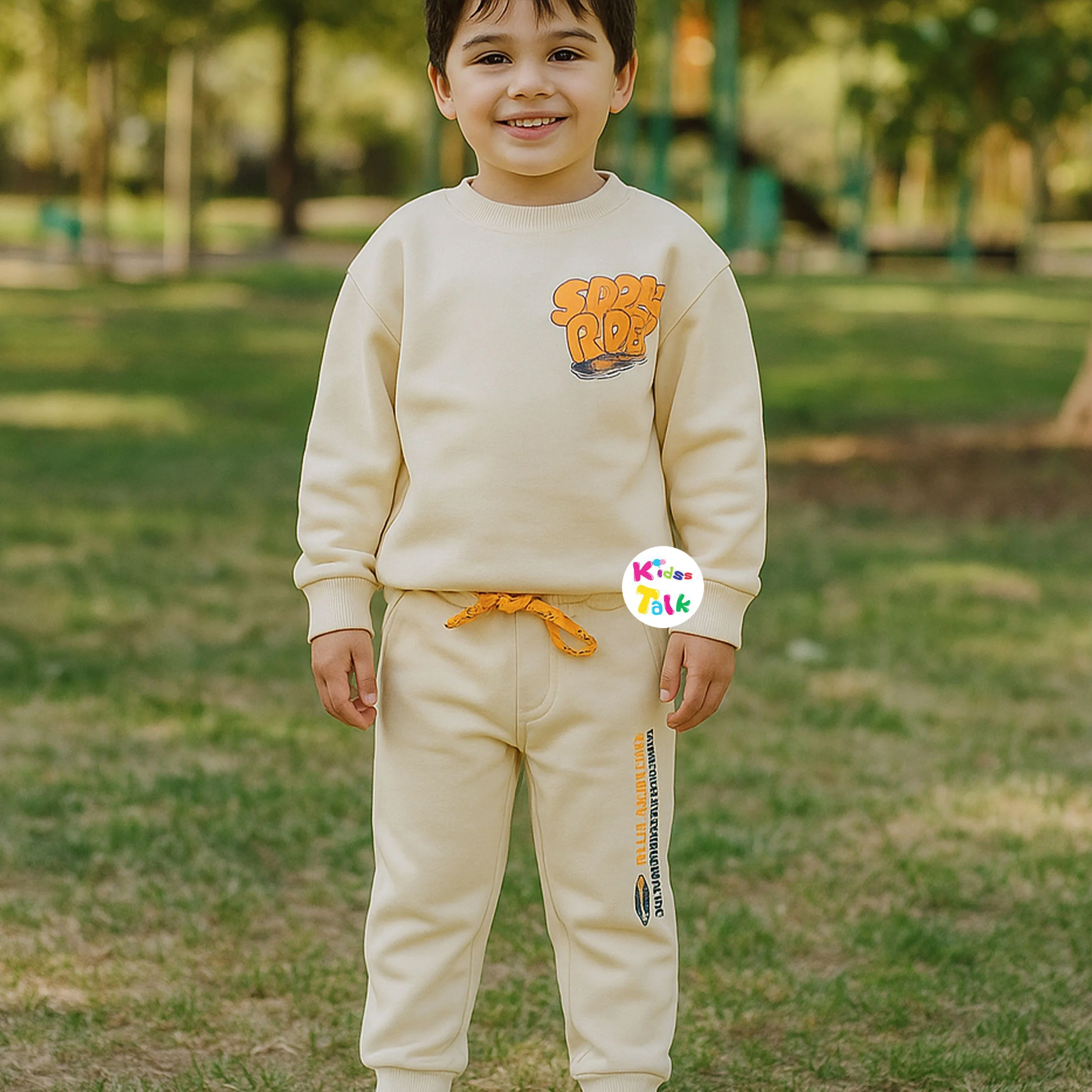 Polyfill Full Sleeve Windcheater Set - Cream