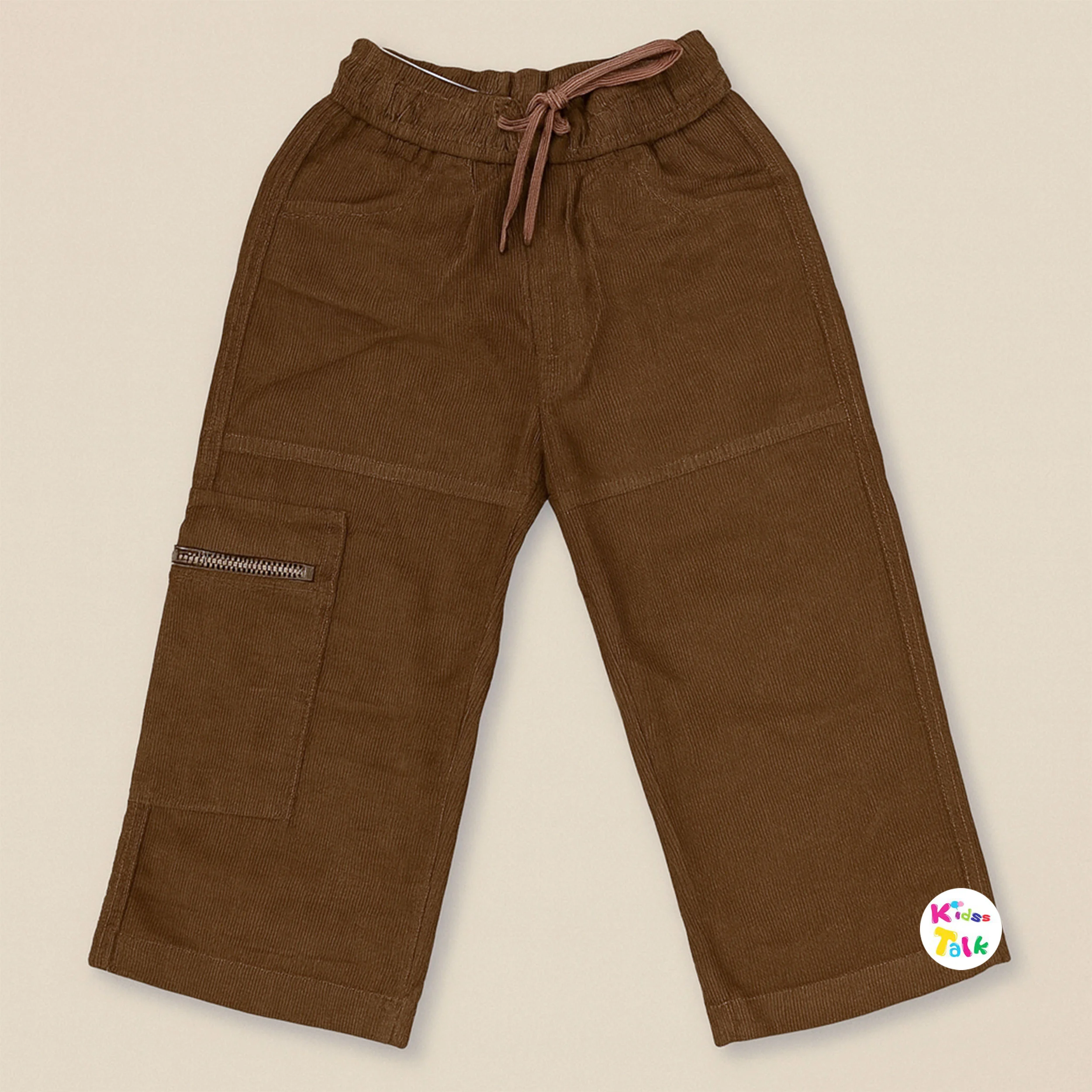 Corduroy Regular Fit Cargo Full Pant - Brown