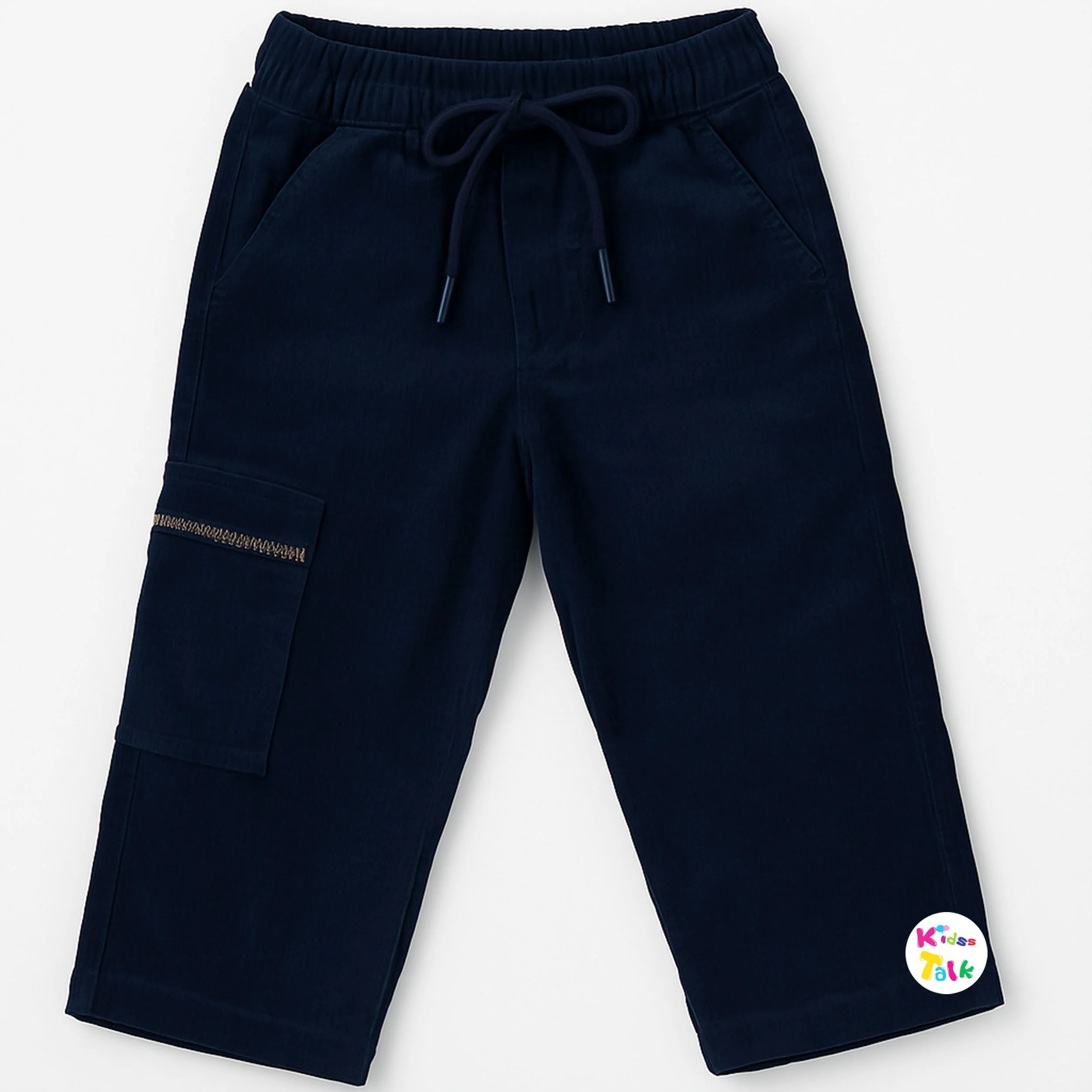 Corduroy Regular Fit Cargo Full Pant - Navy Blue