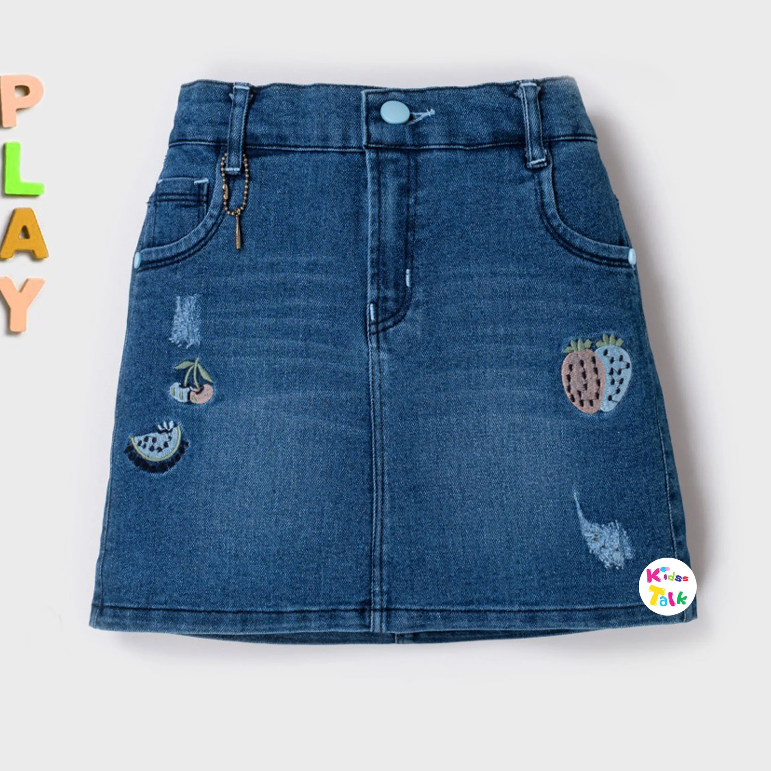 Denim Regular Fit Funky Skirt - Denim Blue