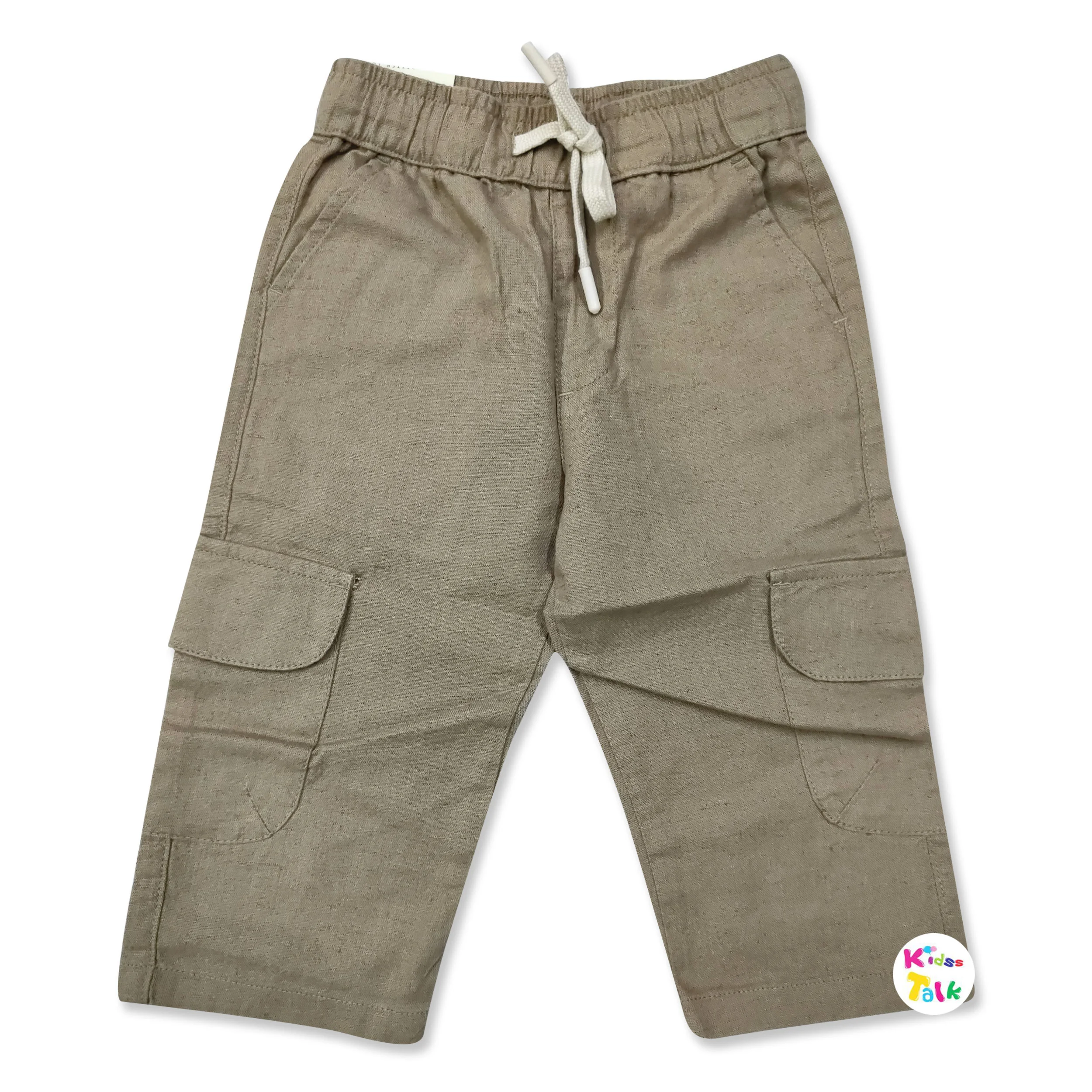 Cotton Cargo Full Length Pant - Beige