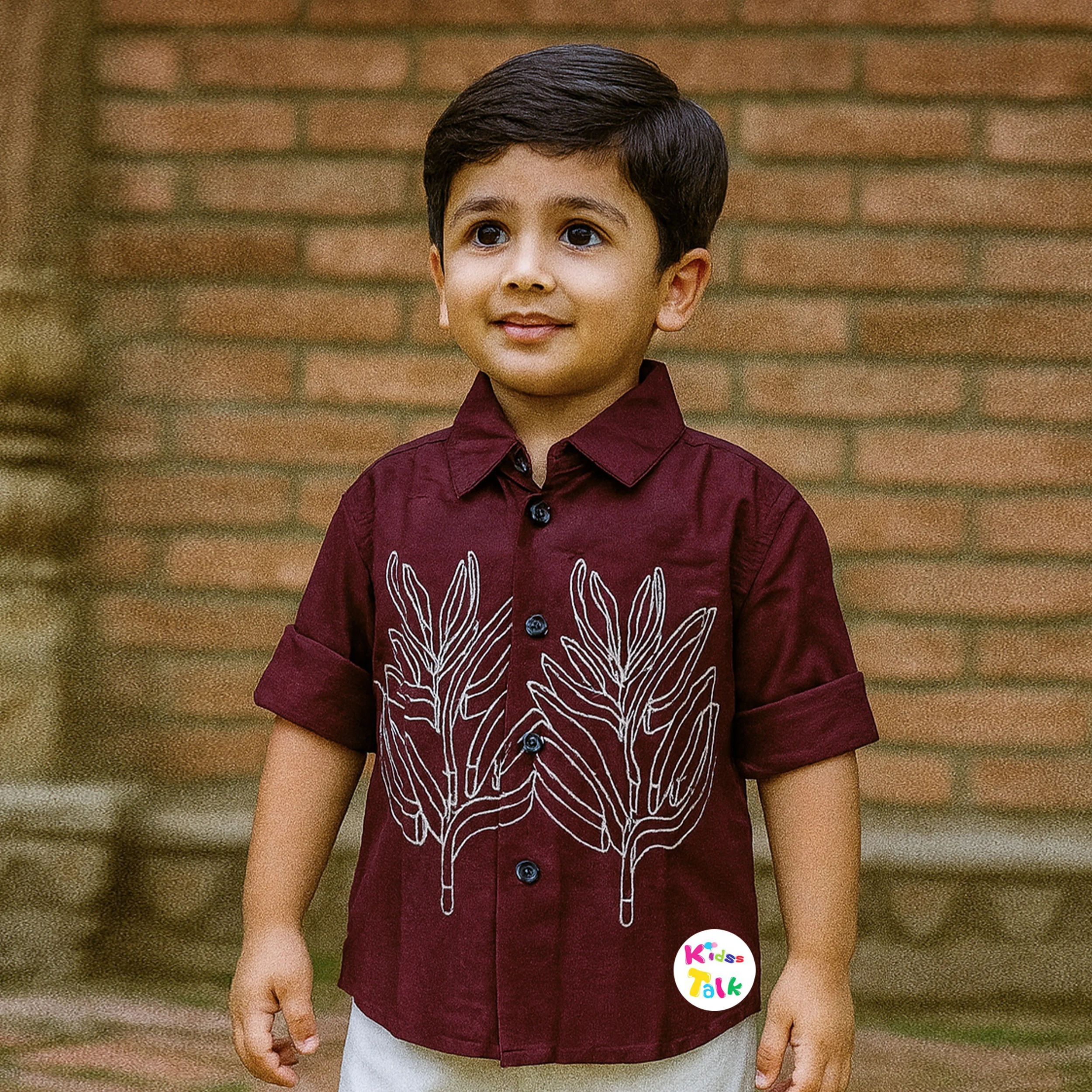 Stylish Full Sleeve Printed Shirt - Maroon