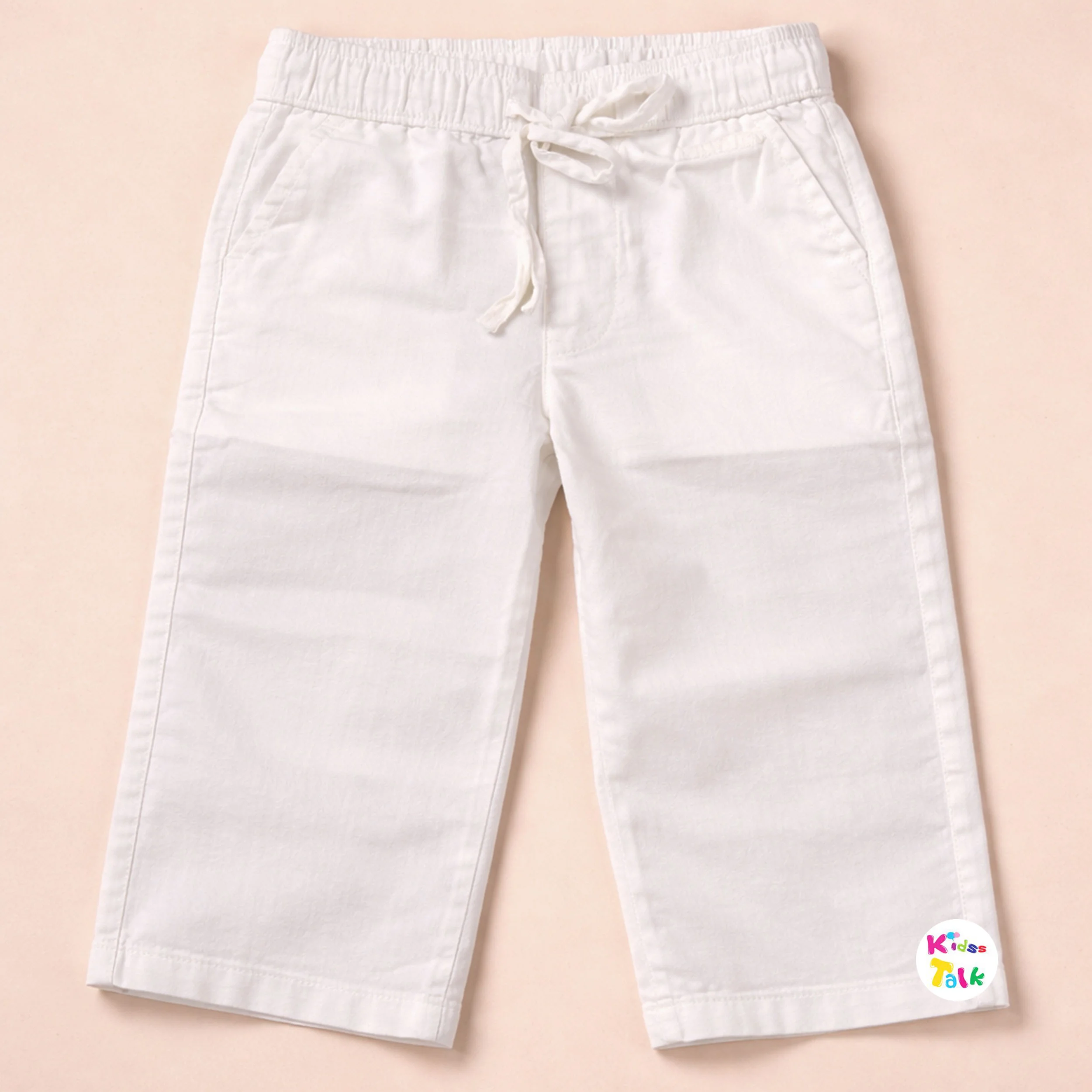 Cotton Linen Regular Fit Full Pant - White
