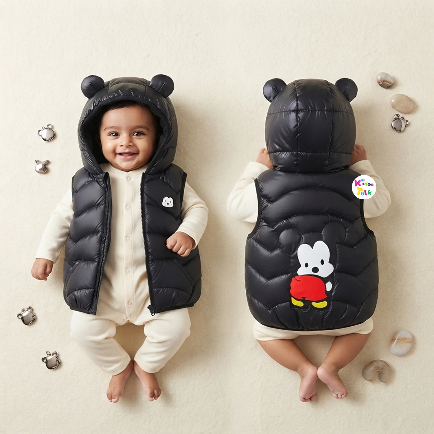 Polyfill Full Sleeve Cute Jacket - Black