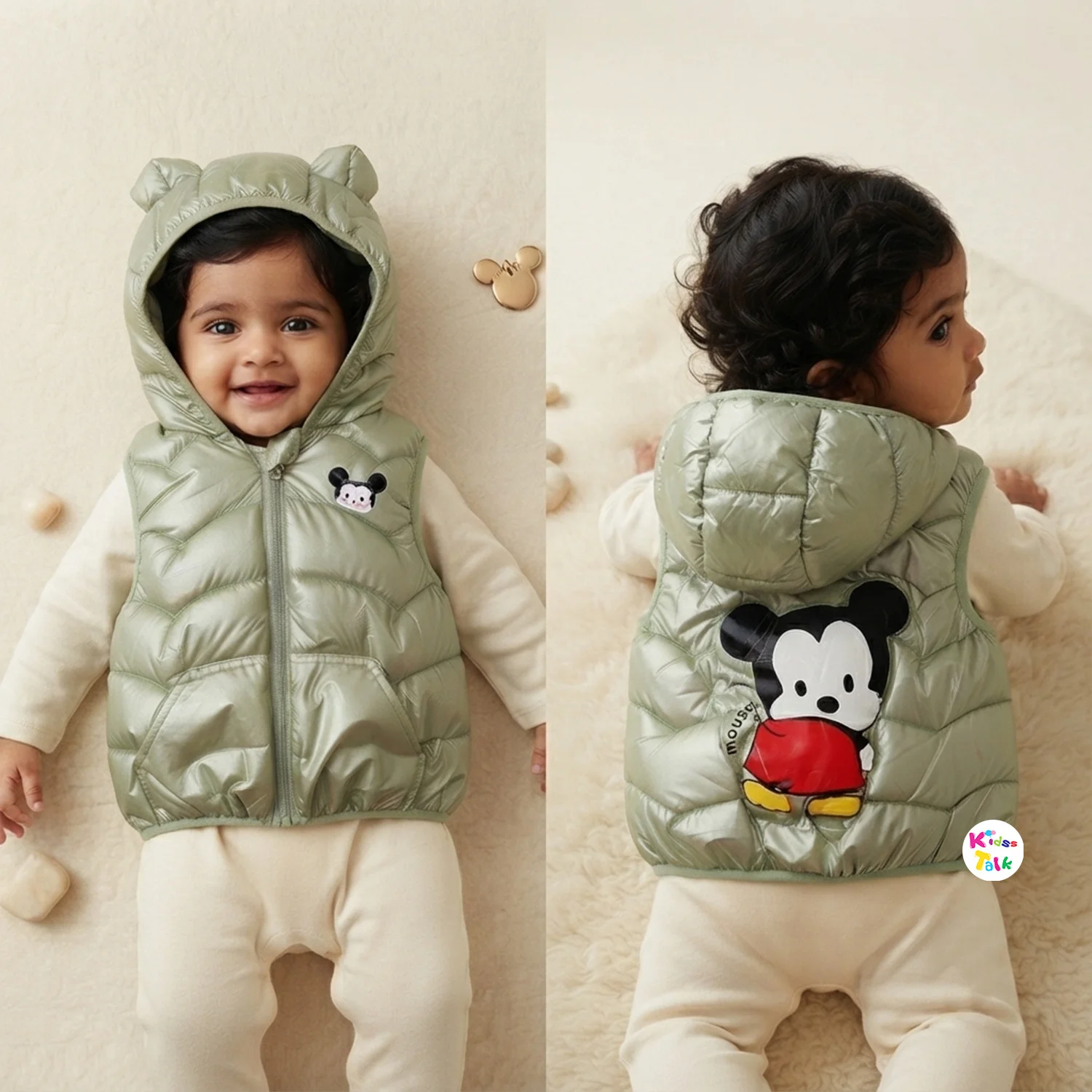 Polyfill Full Sleeve Cute Jacket - Green