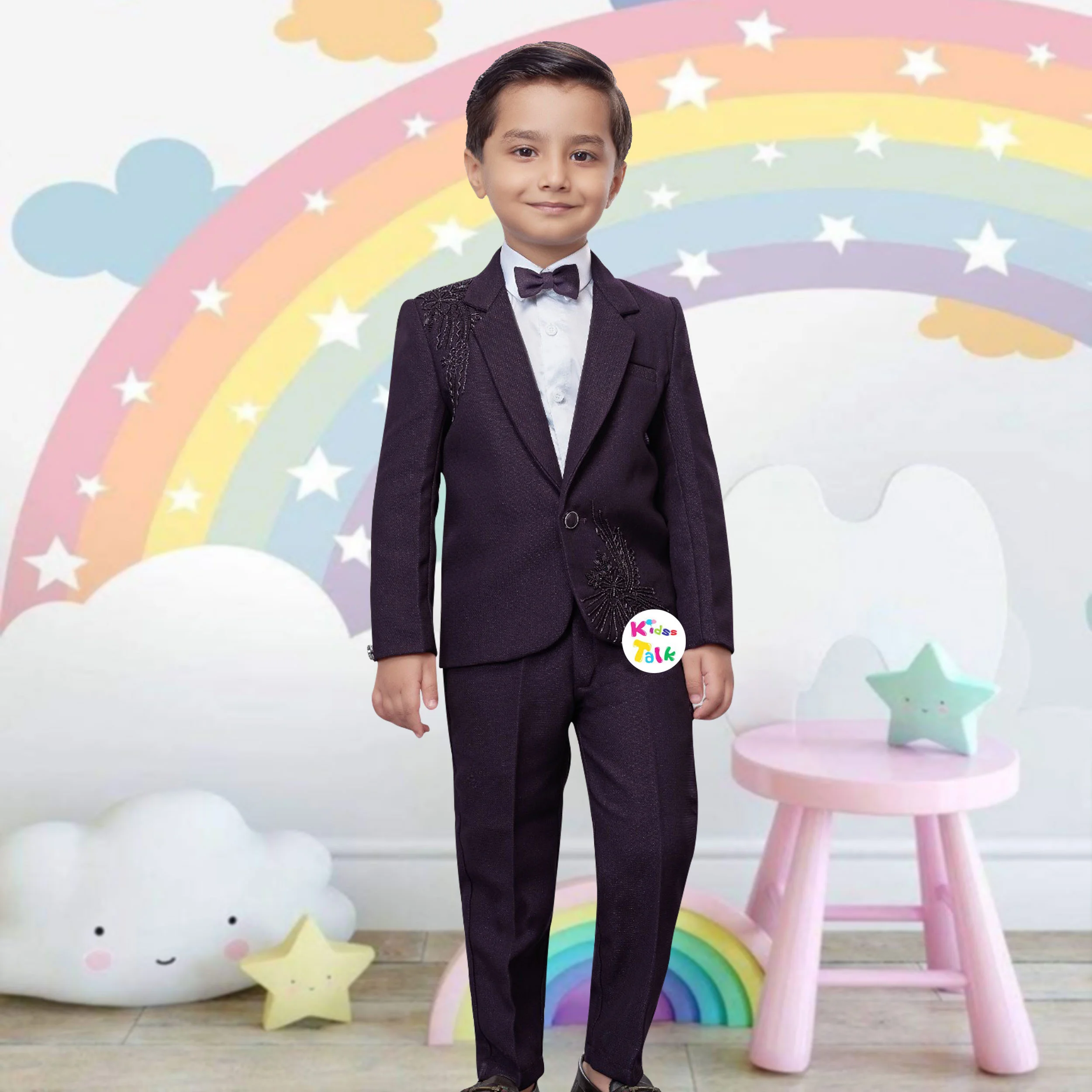 Royal Full Sleeve Coat With Shirt And Pant - Wine