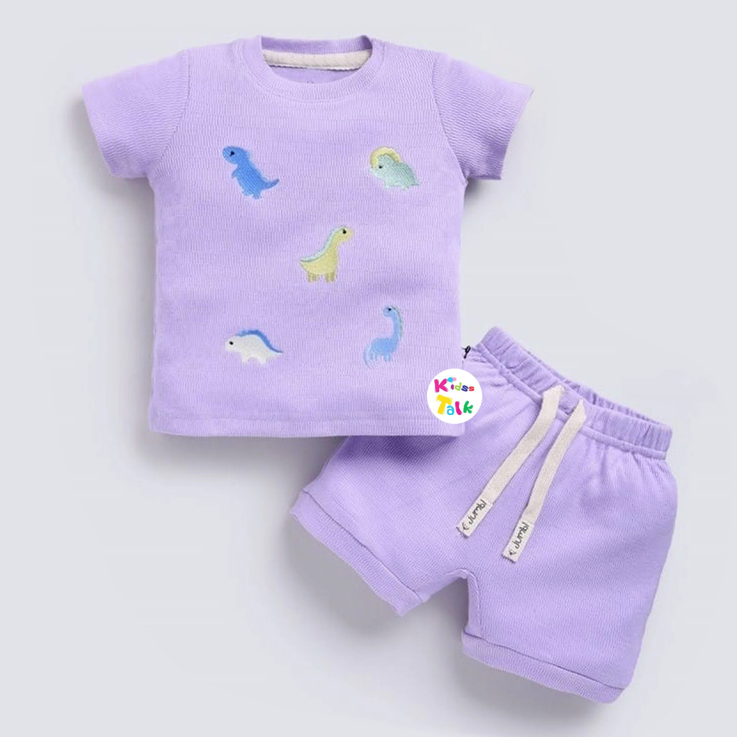 Cotton Half Sleeve T-shirt Set - Lavender