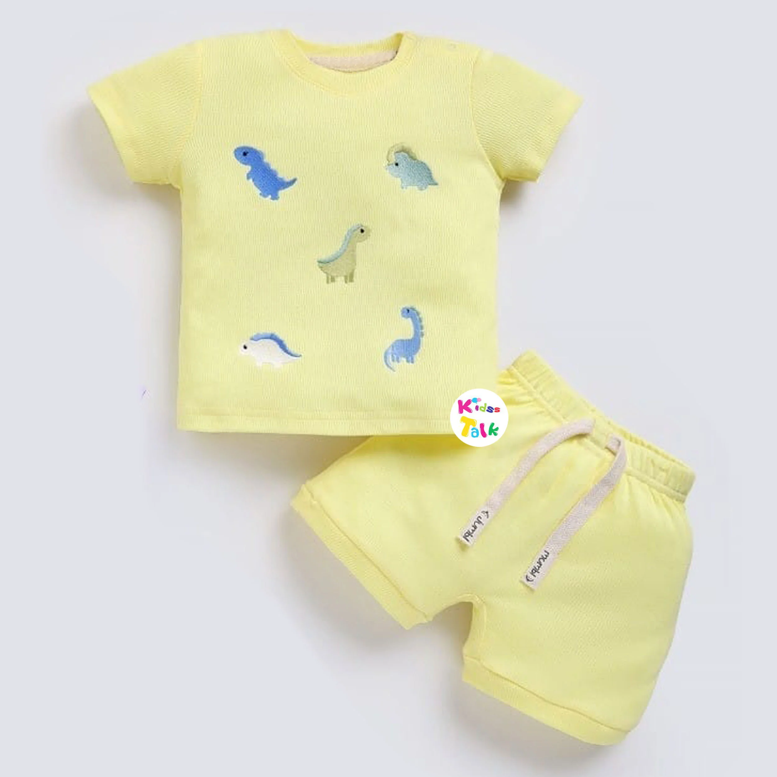 Cotton Half Sleeve T-shirt Set - Lemon Yellow