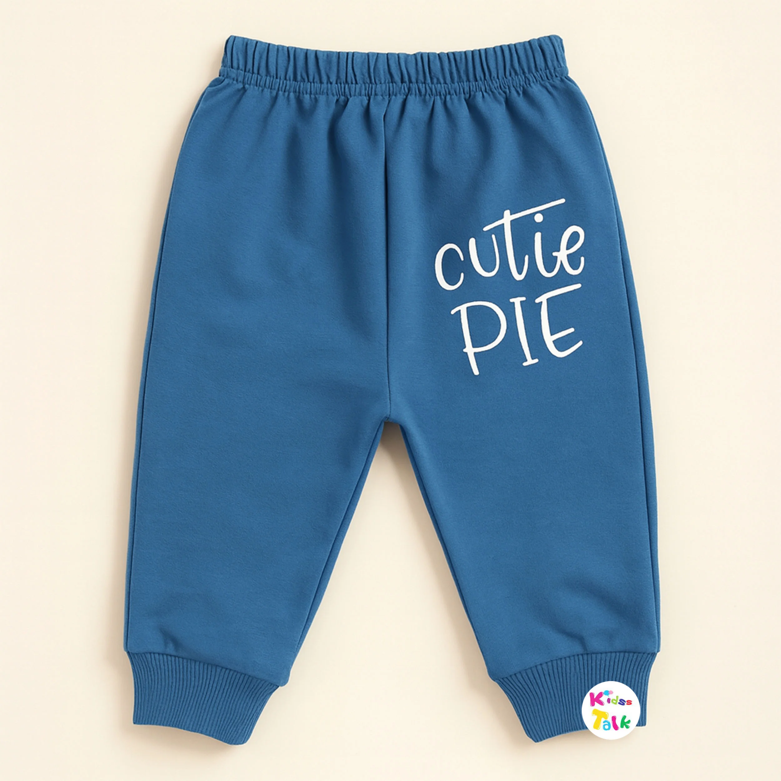 Cotton Knitted Full Length Track Pant - Blue