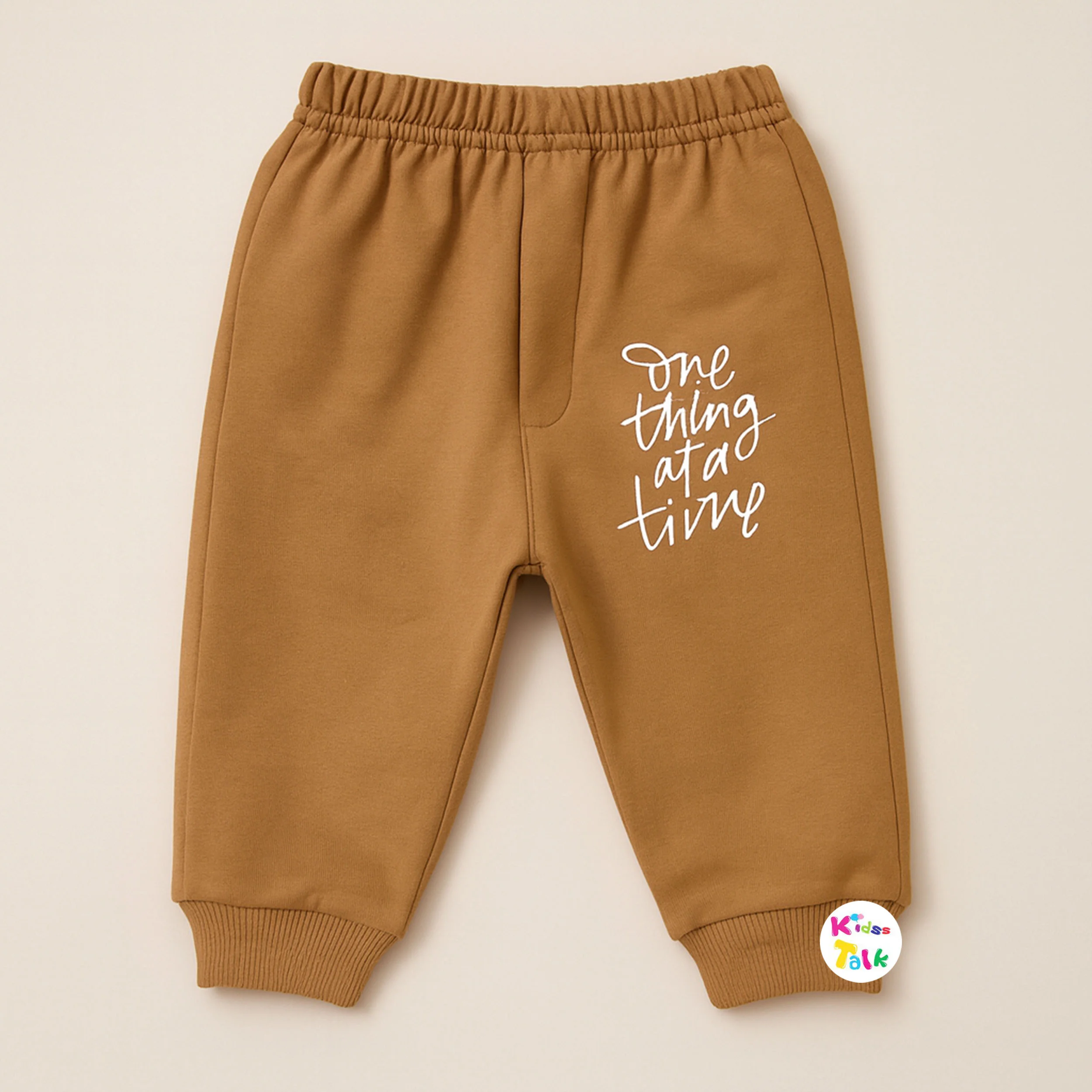 Cotton Knitted Full Length Track Pant - Brown