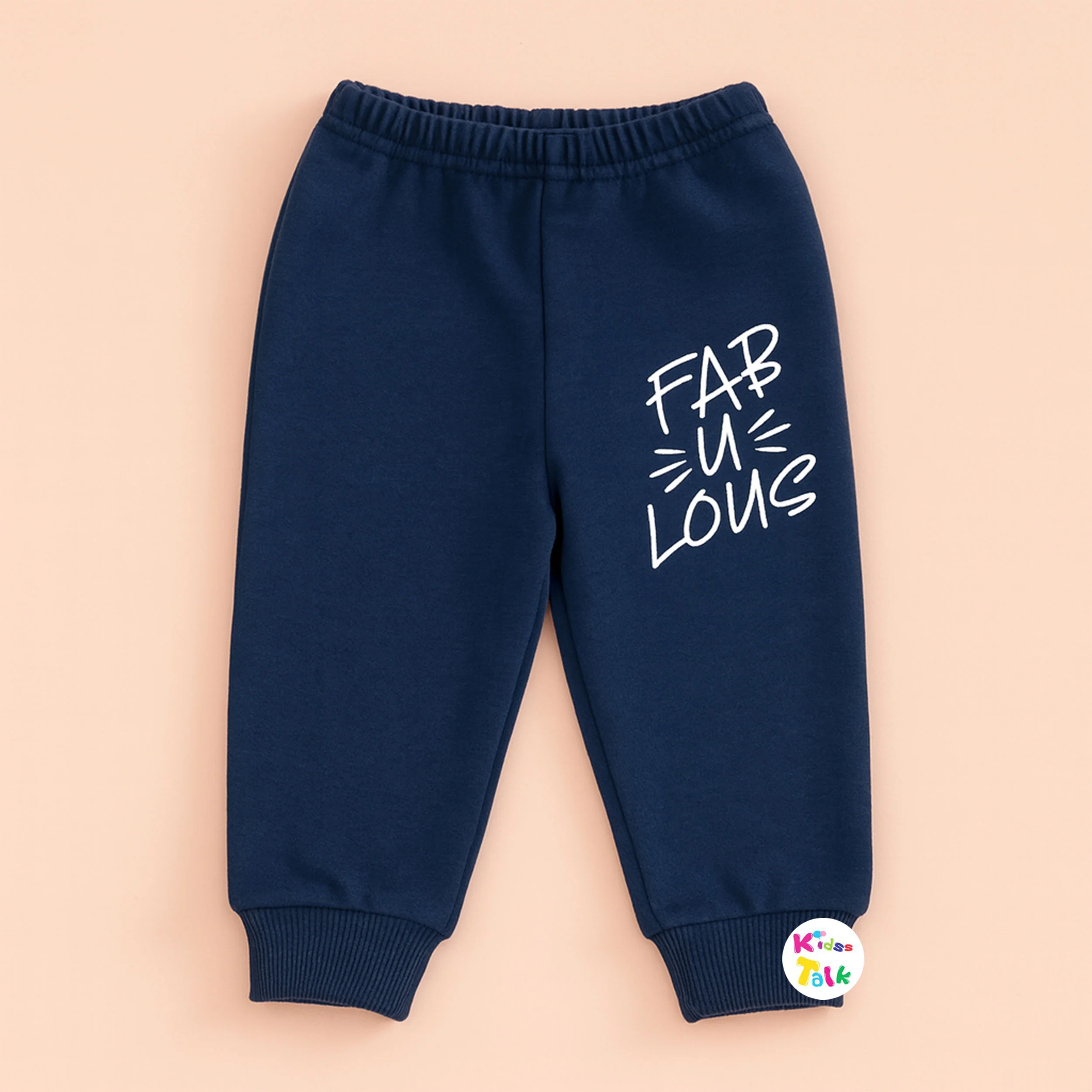 Cotton Knitted Full Length Track Pant - Navy Blue