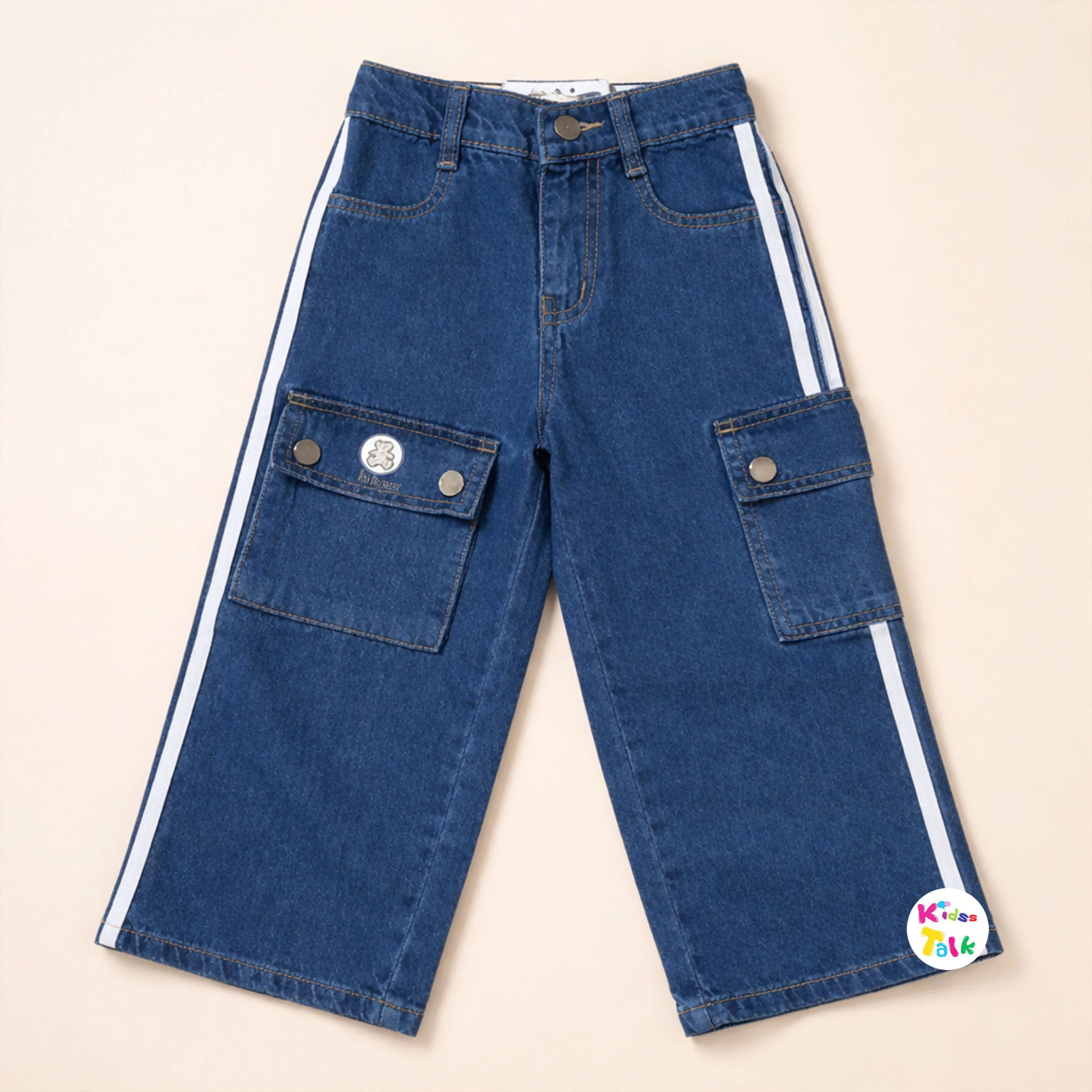 Denim Cargo Full Length Pant - Denim Blue