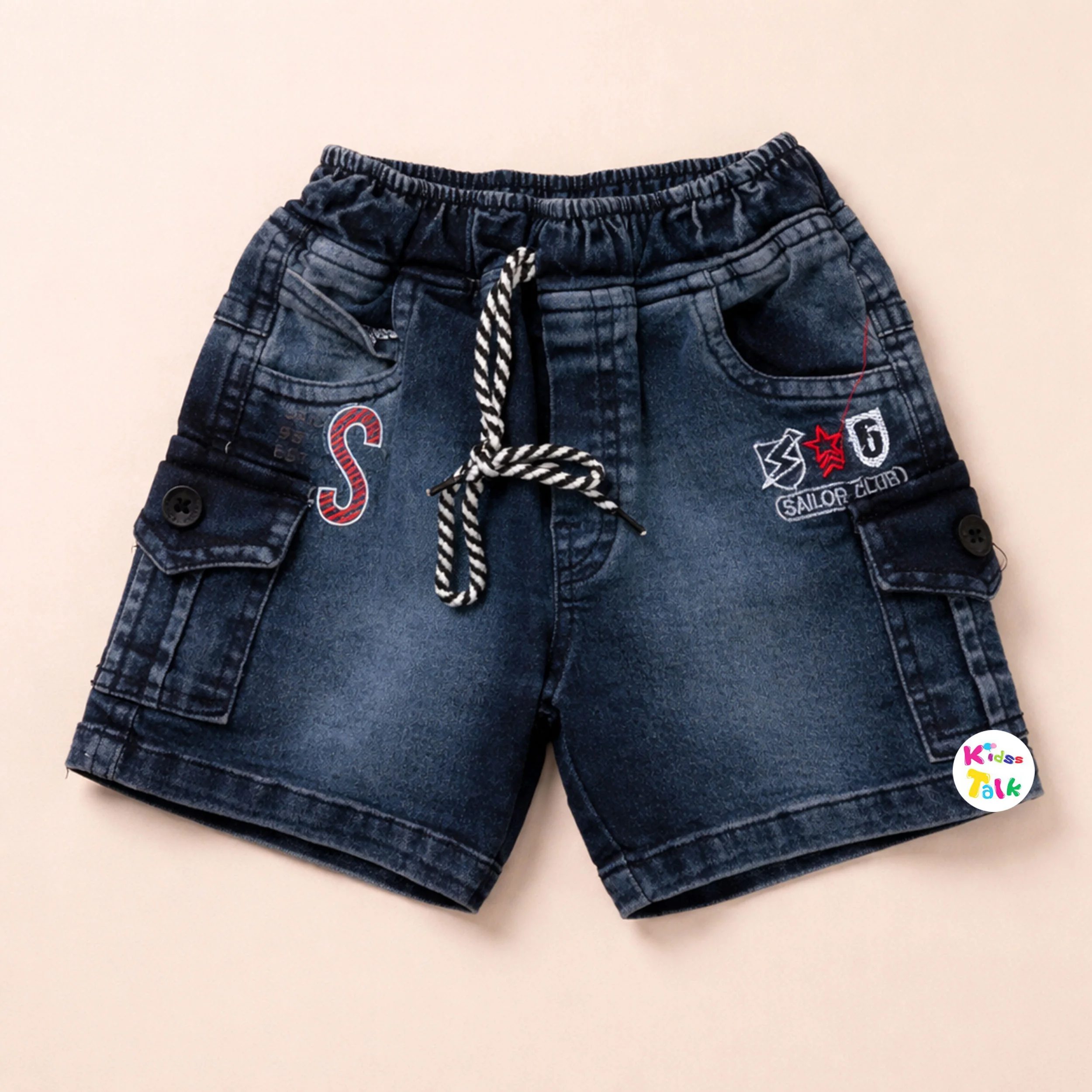 Denim Regular Fit Half Pant - Dark Grey