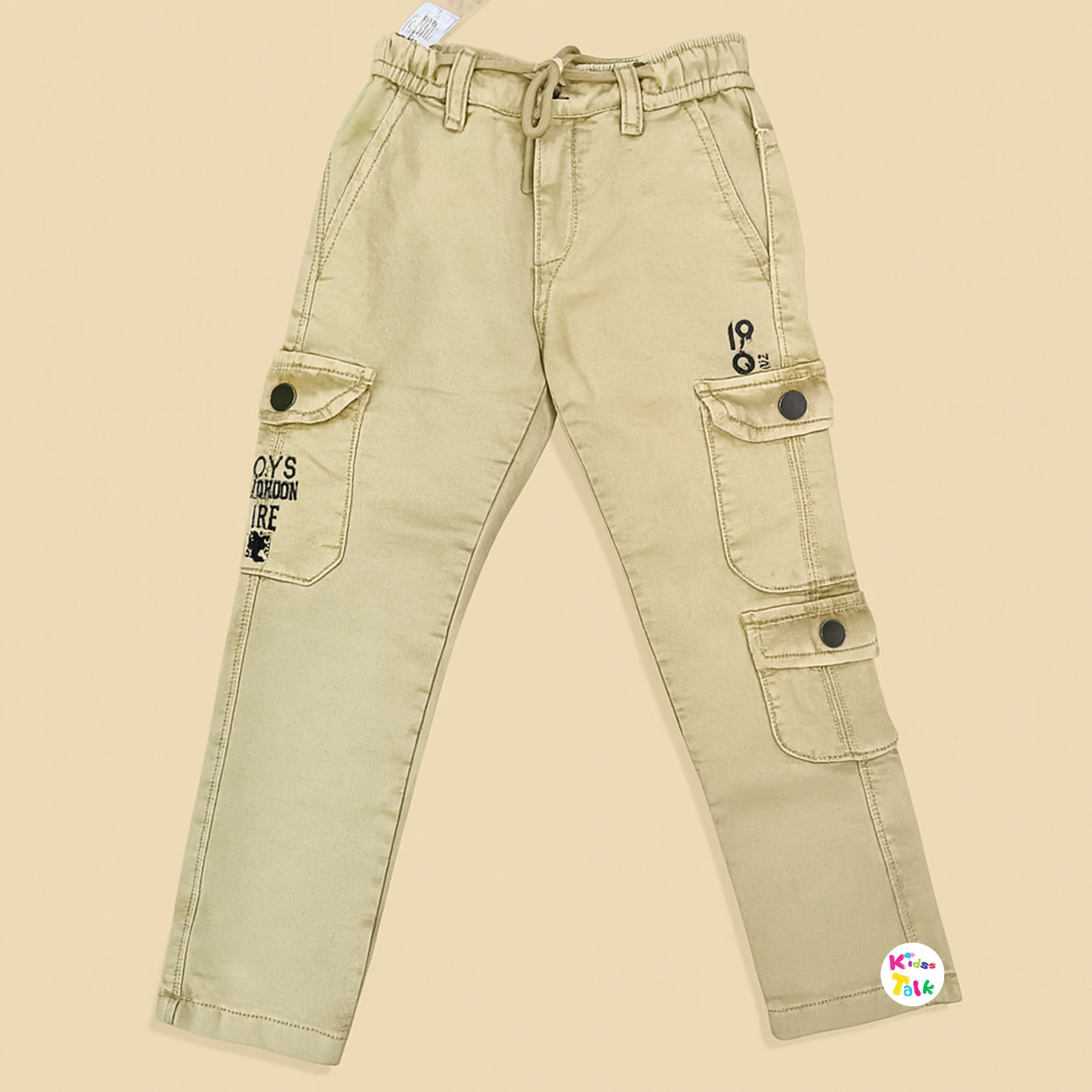 Denim Cargo Full Length Pant - Cream