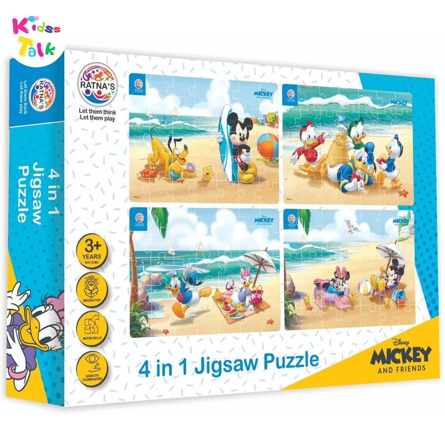 Ratnas 4 In 1 Mickey N Friends Puzzle