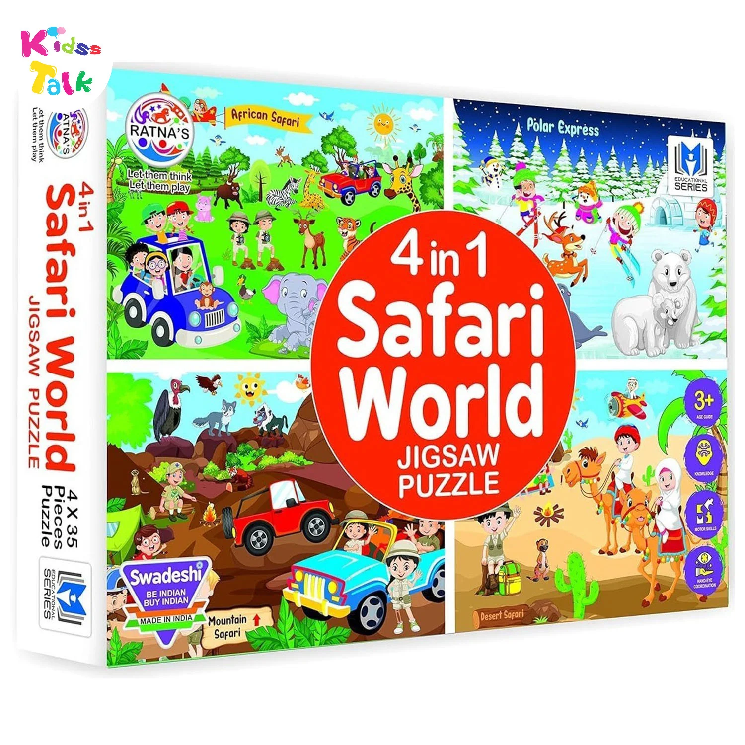 Ratnas 4 In 1 Safari World Puzzle