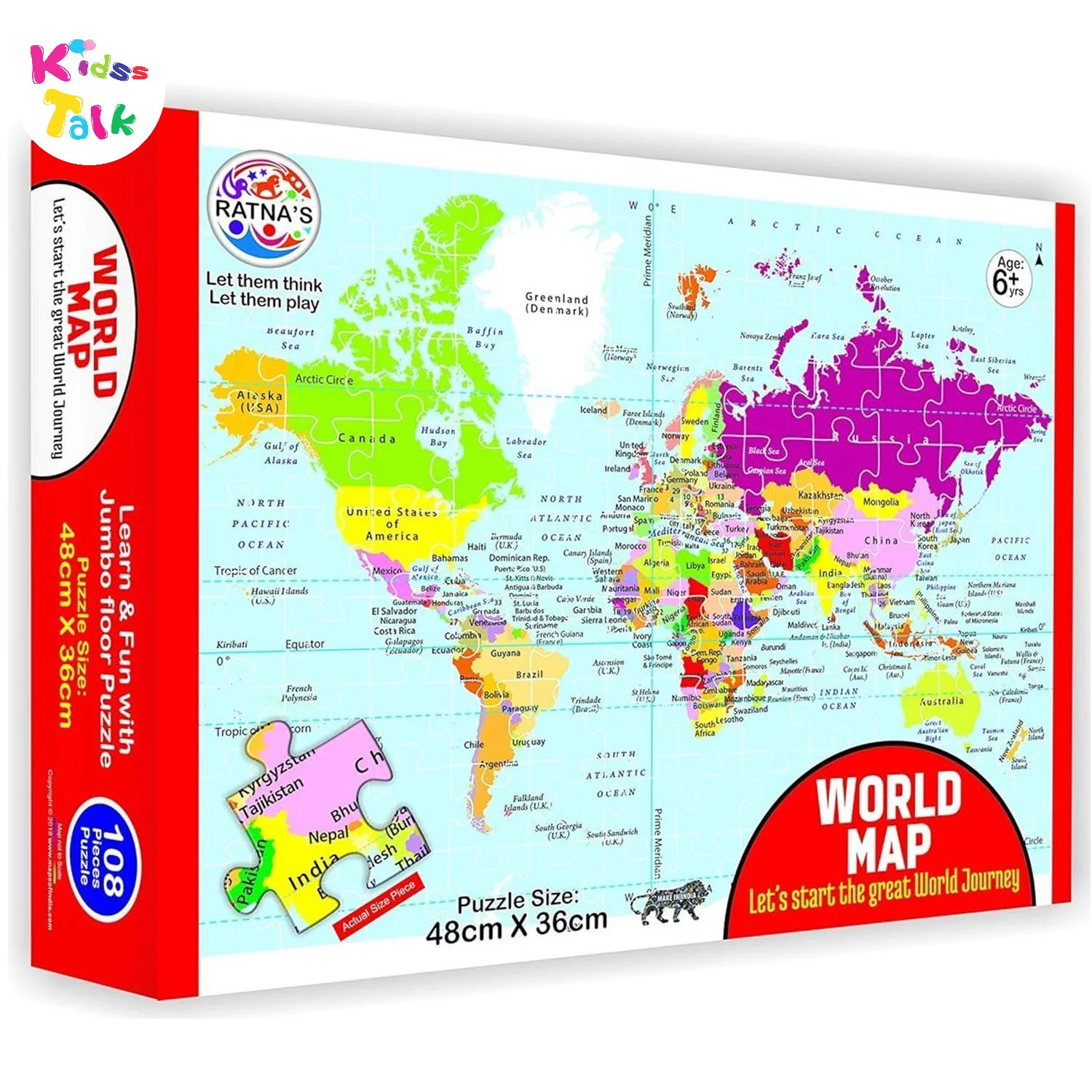 Ratnas World Map Jigsaw Puzzle