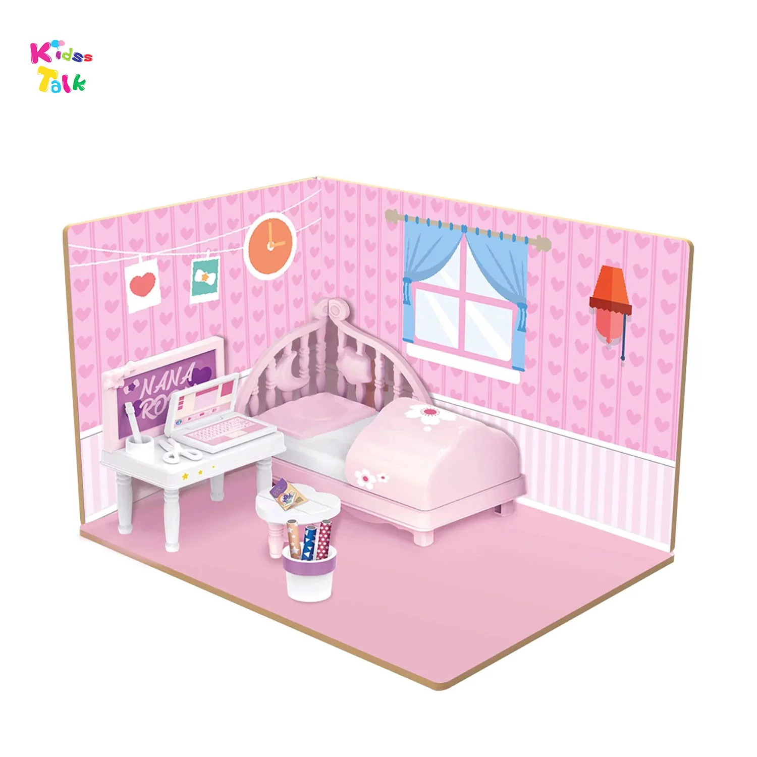 Webby Diy Bed Room Wooden Dollhouse Creative Kit