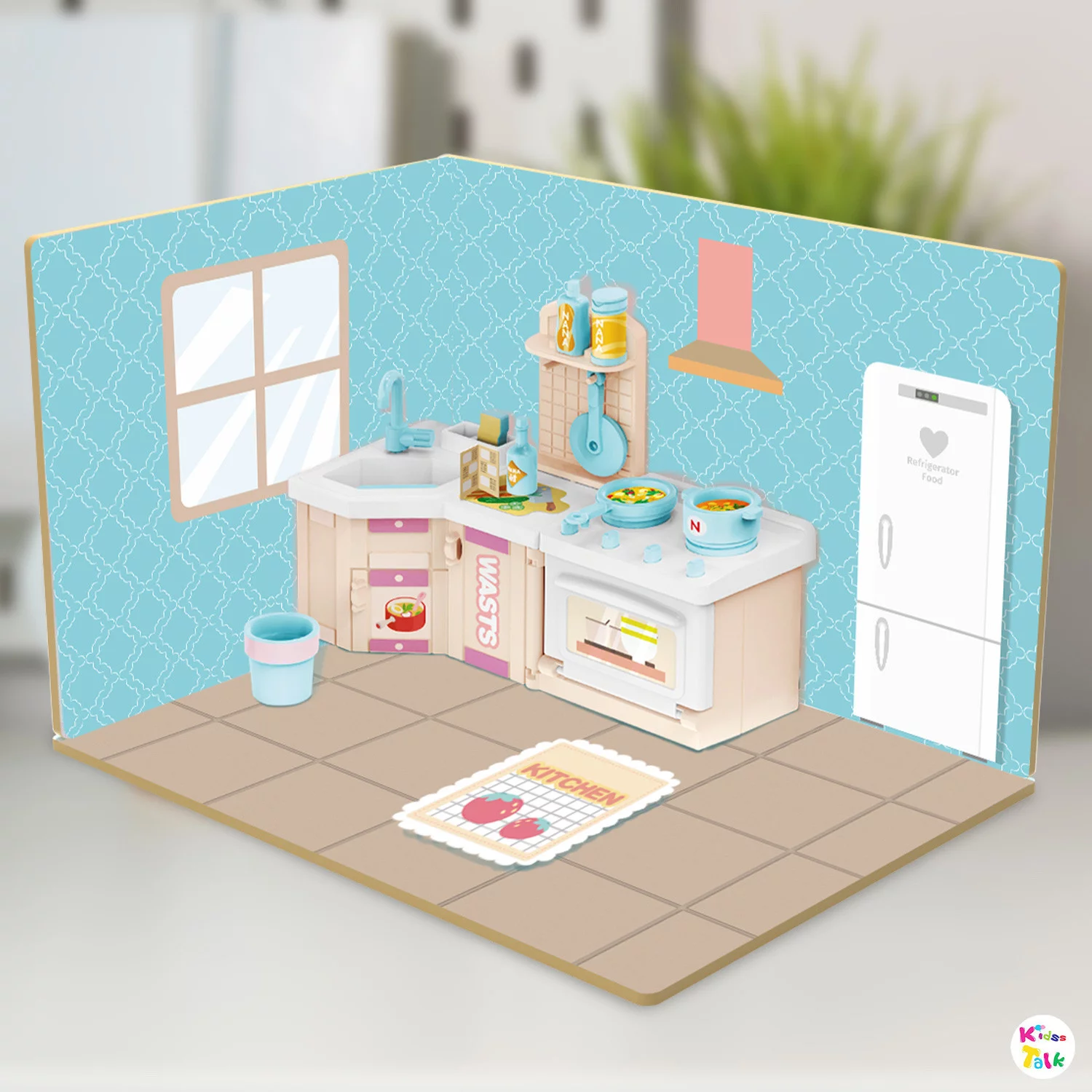 Webby Diy Kitchen Room Wooden Doll House Creative Kit
