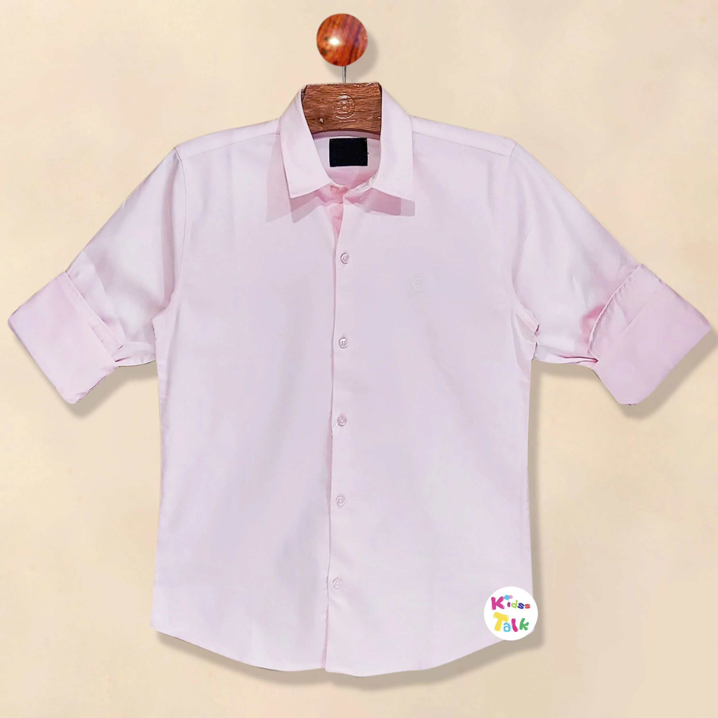 Cotton Blend Solid Full Sleeve Party Shirt - Baby Pink