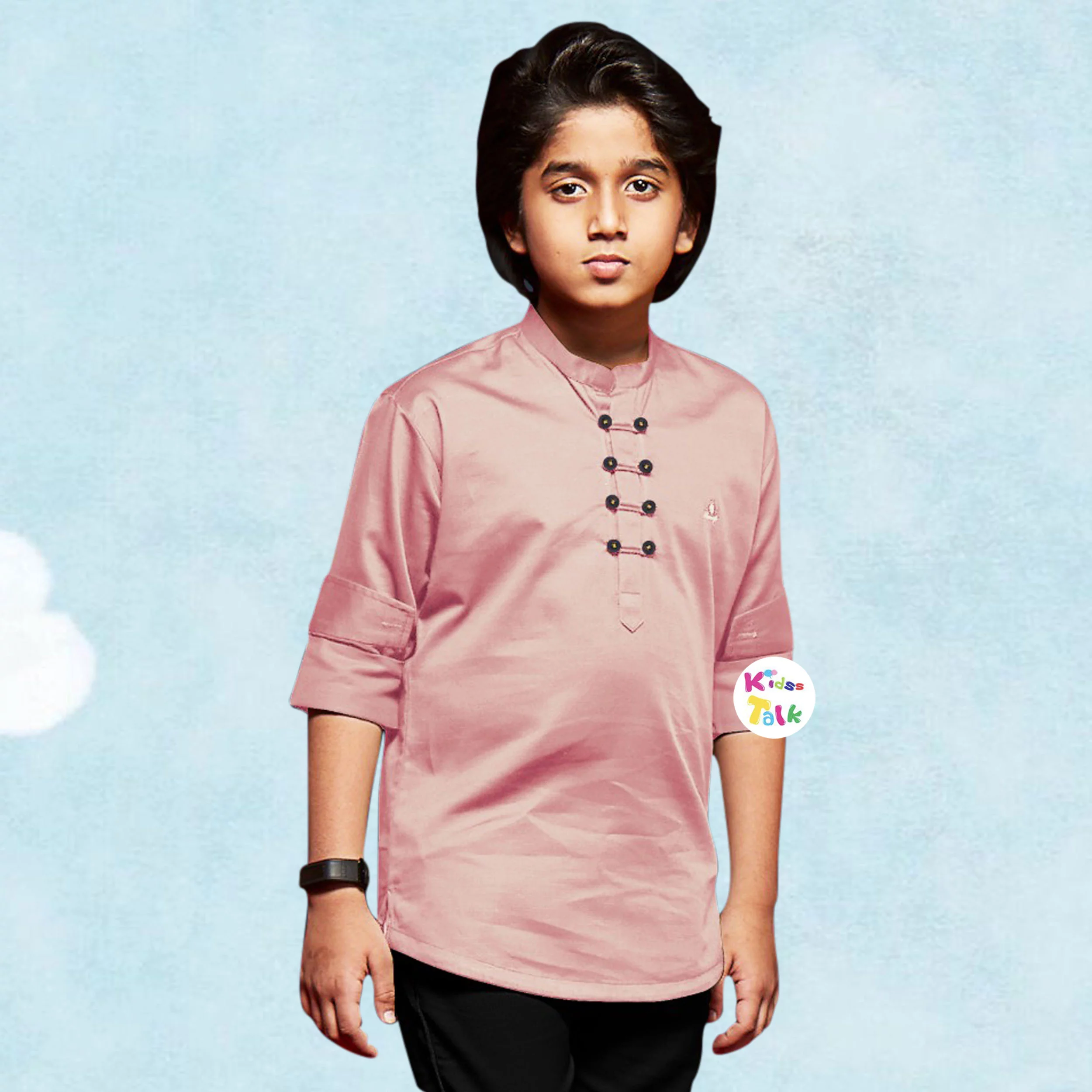 Cotton Blend Solid Full Sleeve Shirt - Onion Pink