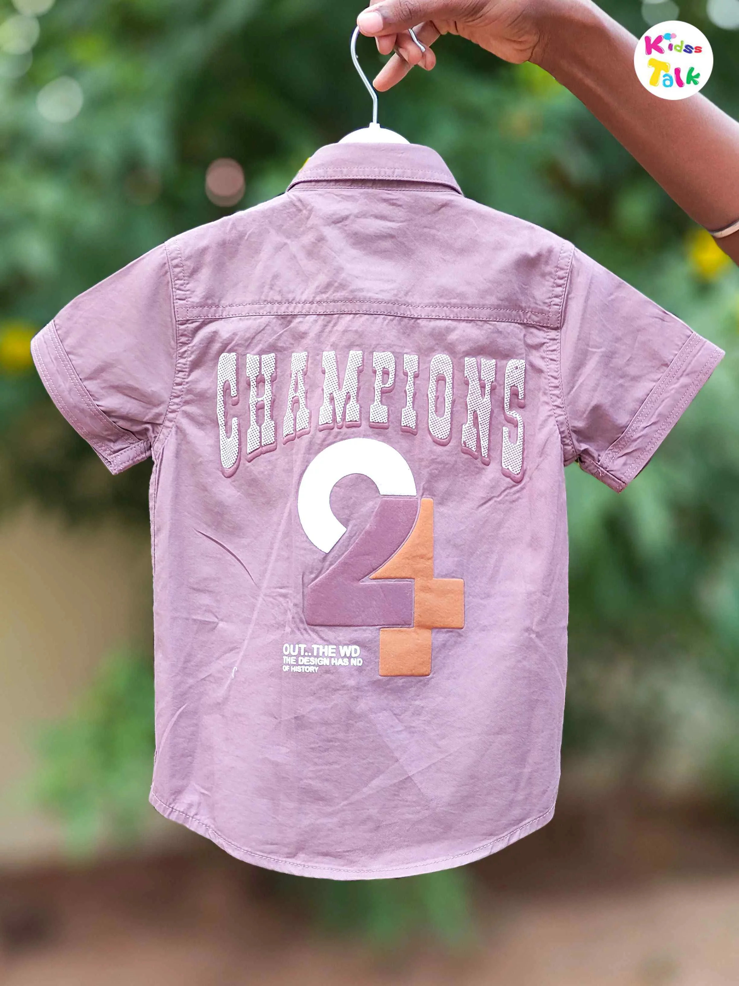 Cotton Blend Solid Slim Fit Half Sleeve Cargo Shirt -onion Pink