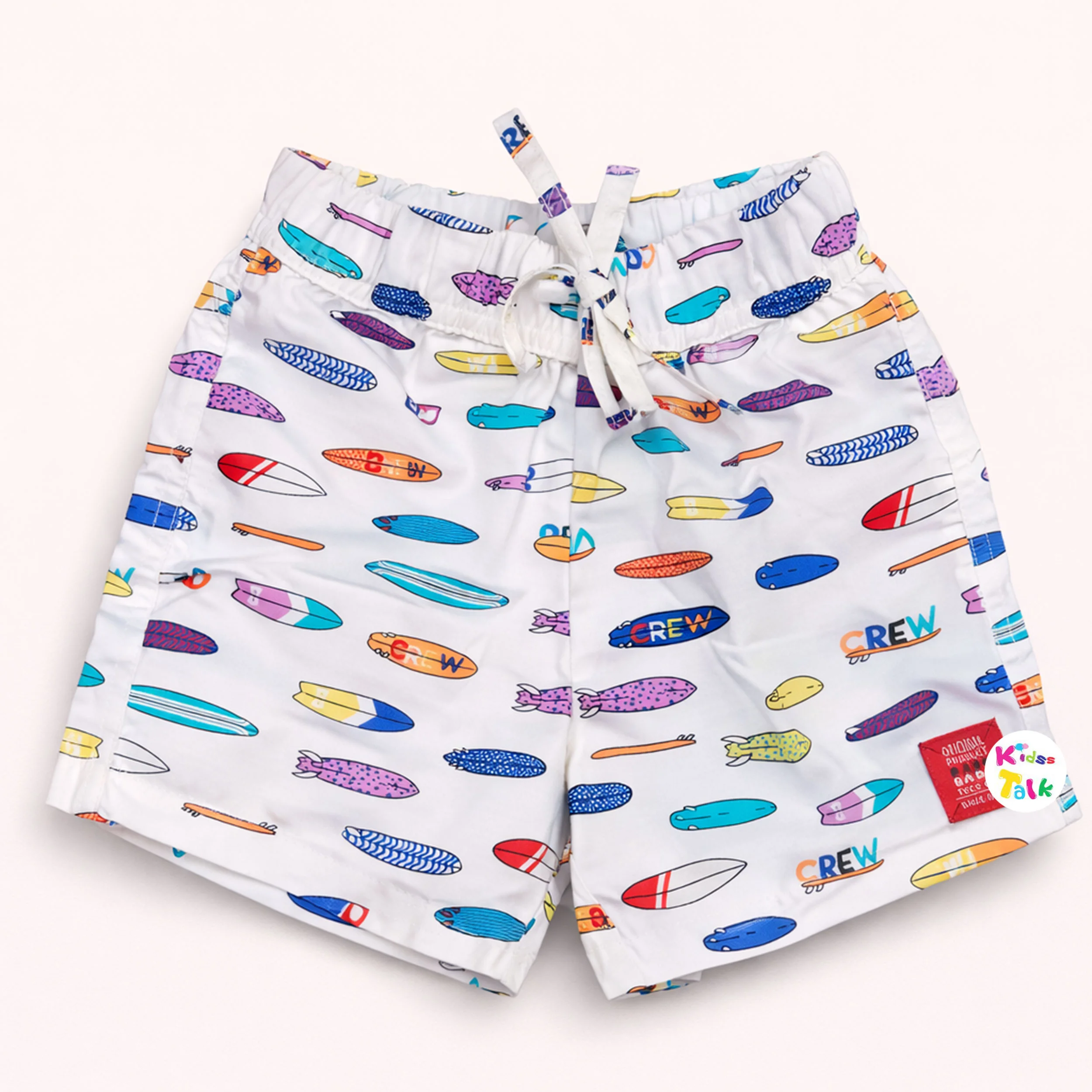 Cotton Regular Fit Cute Printed Half Pant - White