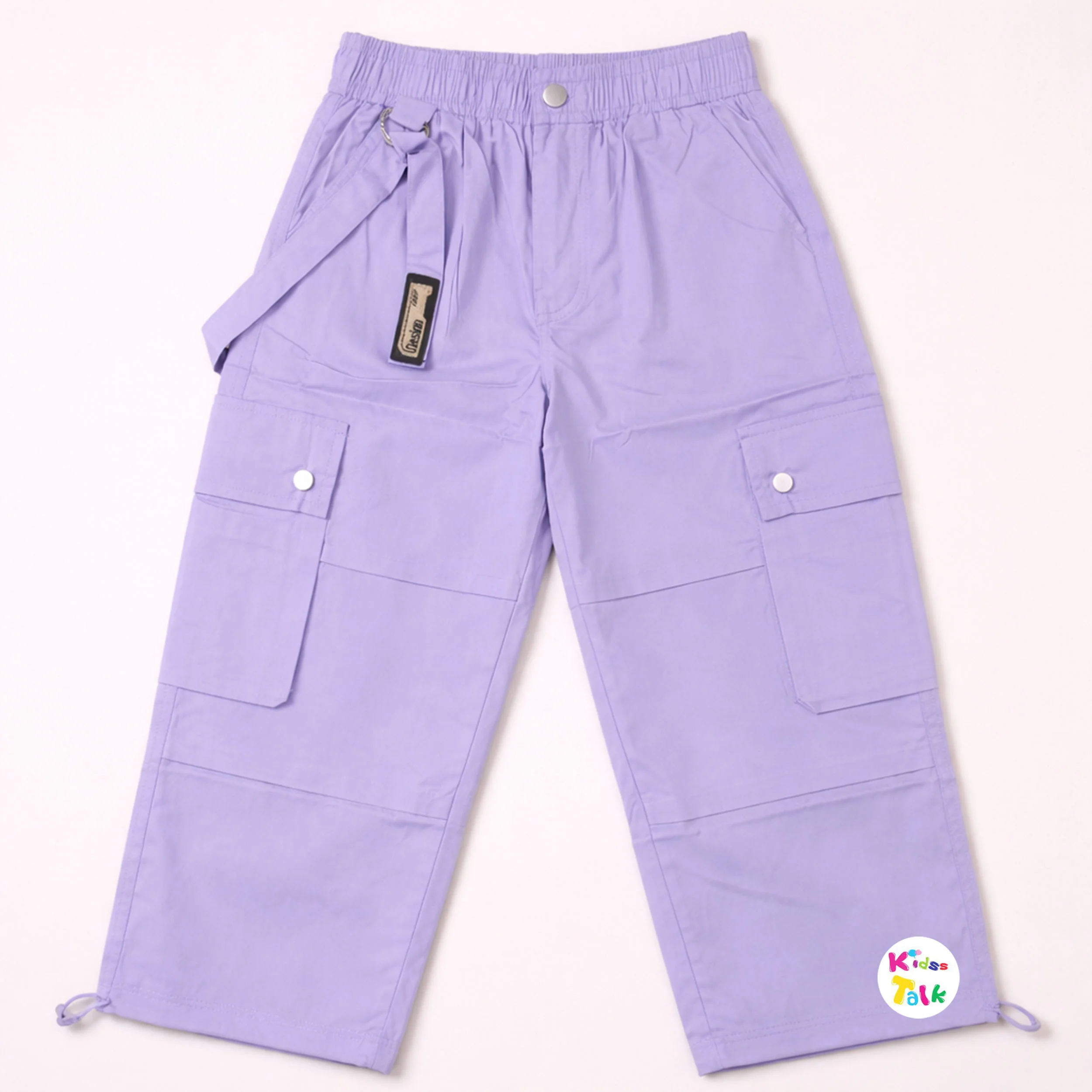 Soft Cotton Cargo Full Length Pant - Lavender