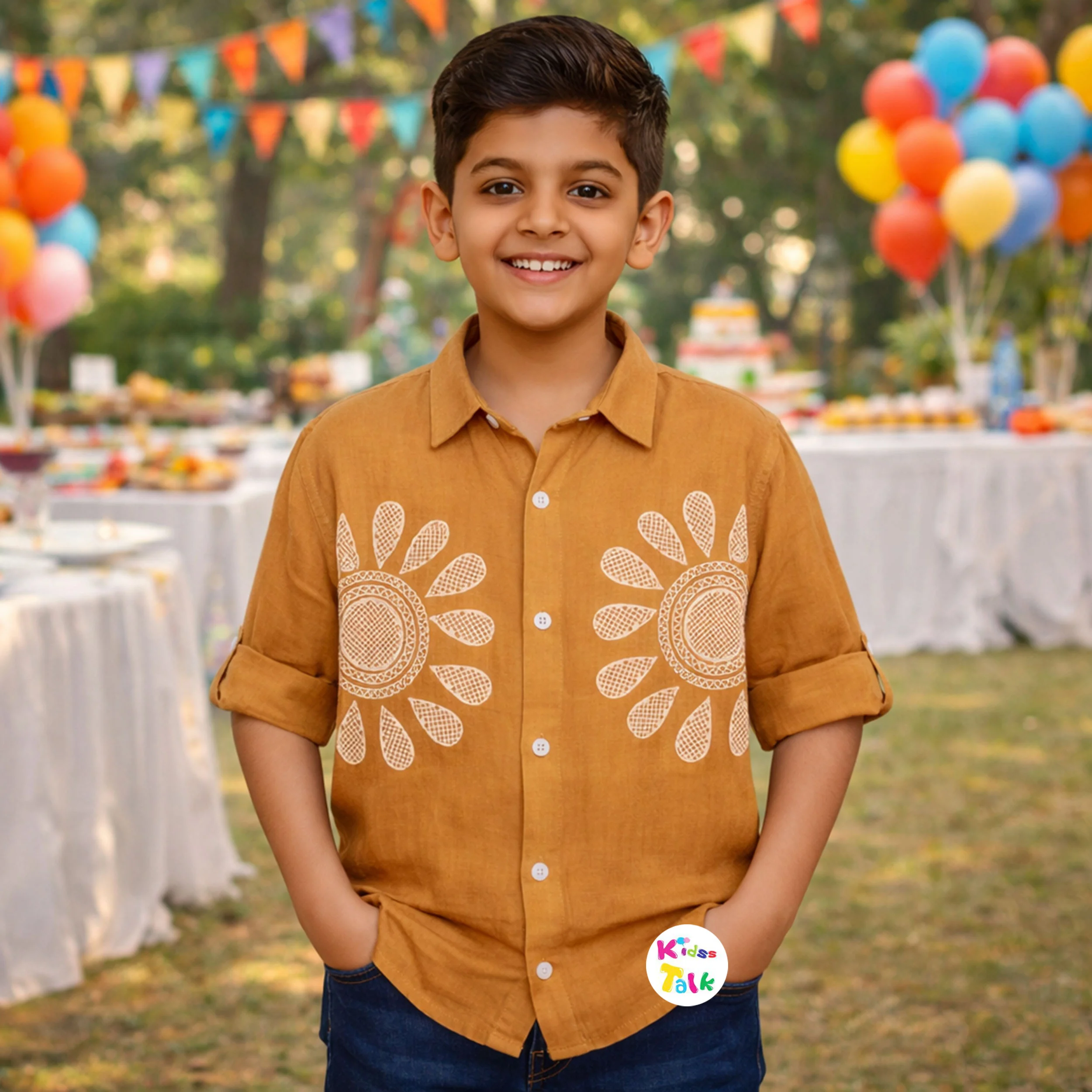 Muslin Full Sleeve Shirt - Rust Orange