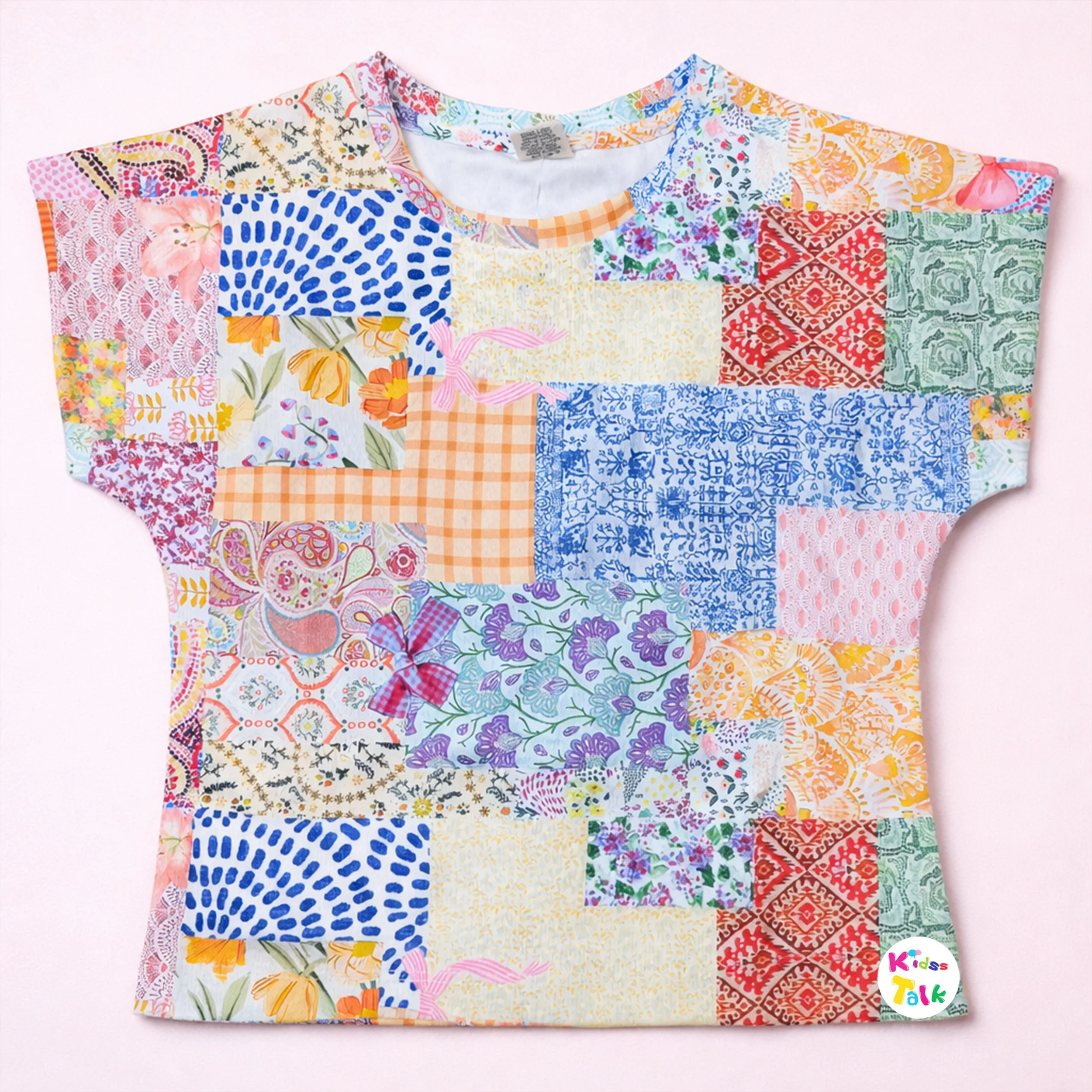 Cotton Knitted Half Sleeve Tees With Cute Print - Multicolour