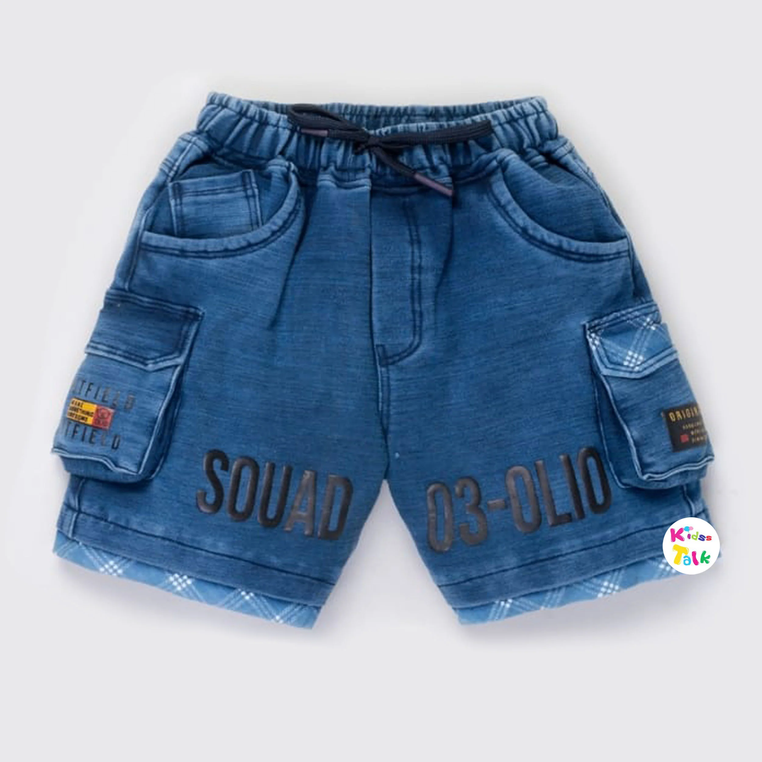 Cotton Regular Fit Half Pant - Ice Blue