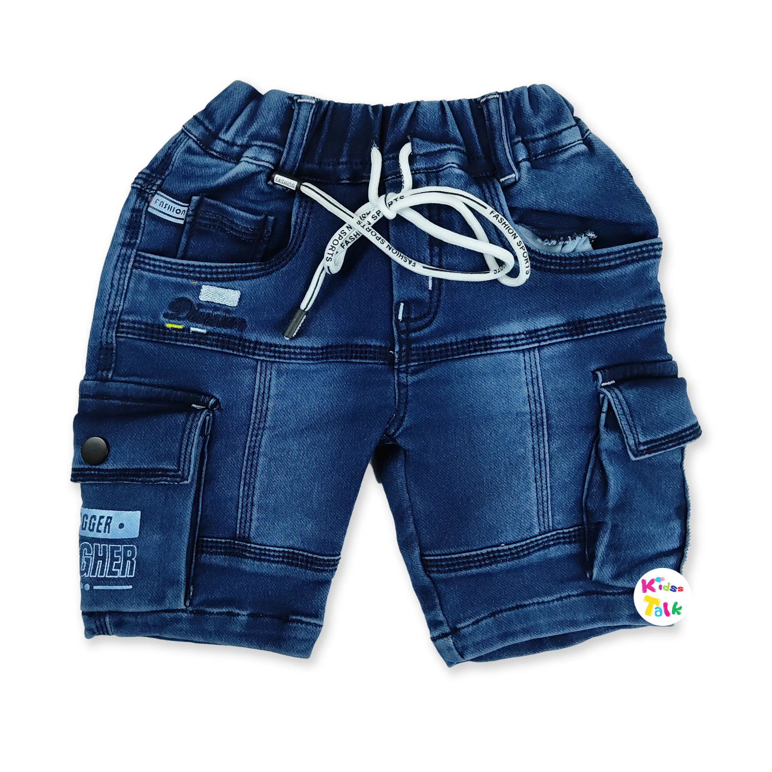 Stretchable Denim 3/4 Pant- Ice Blue