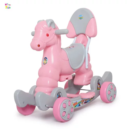 2-in-1 Ride-on & Rocker Horse For Kids – Convertible Push Toy With Backrest And Wheels