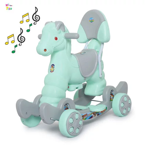 2-in-1 Ride-on & Rocker Horse For Kids – Convertible Push Toy With Backrest And Wheels