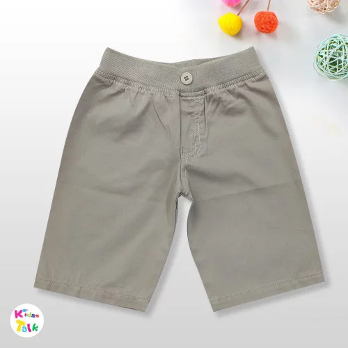 Cotton Solid Regular Fit 3/4 Pant - Light Grey