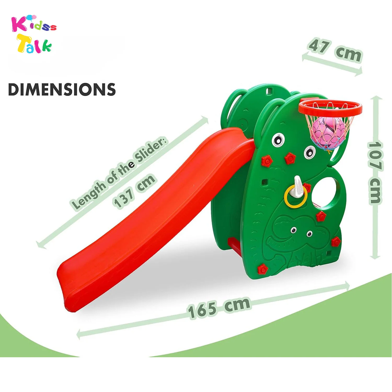 2-in-1 Kids Slide With Basketball Hoop – Indoor Outdoor Play Set For Toddlers