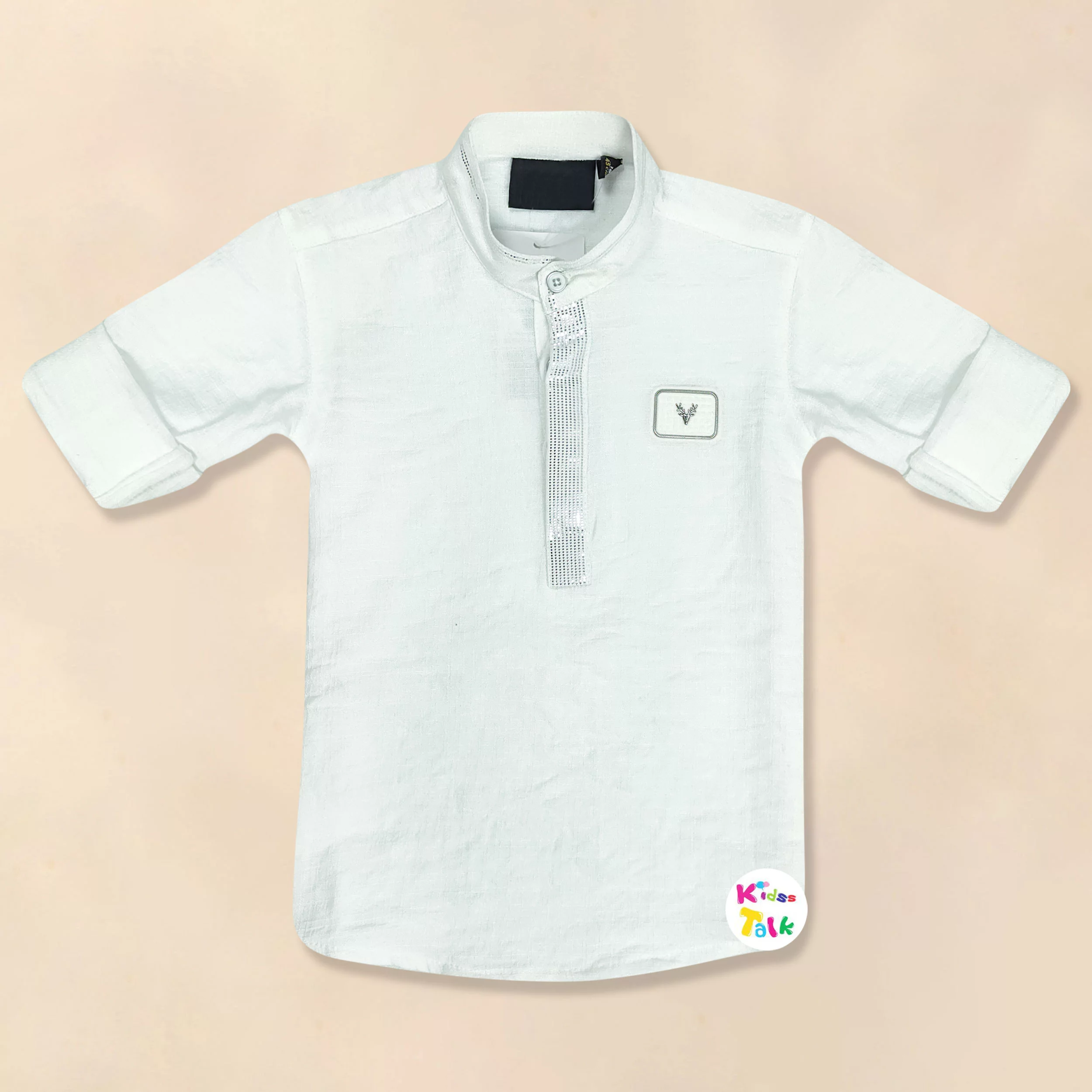 Soft Cotton Full Sleeve Ethnic Shirt - White