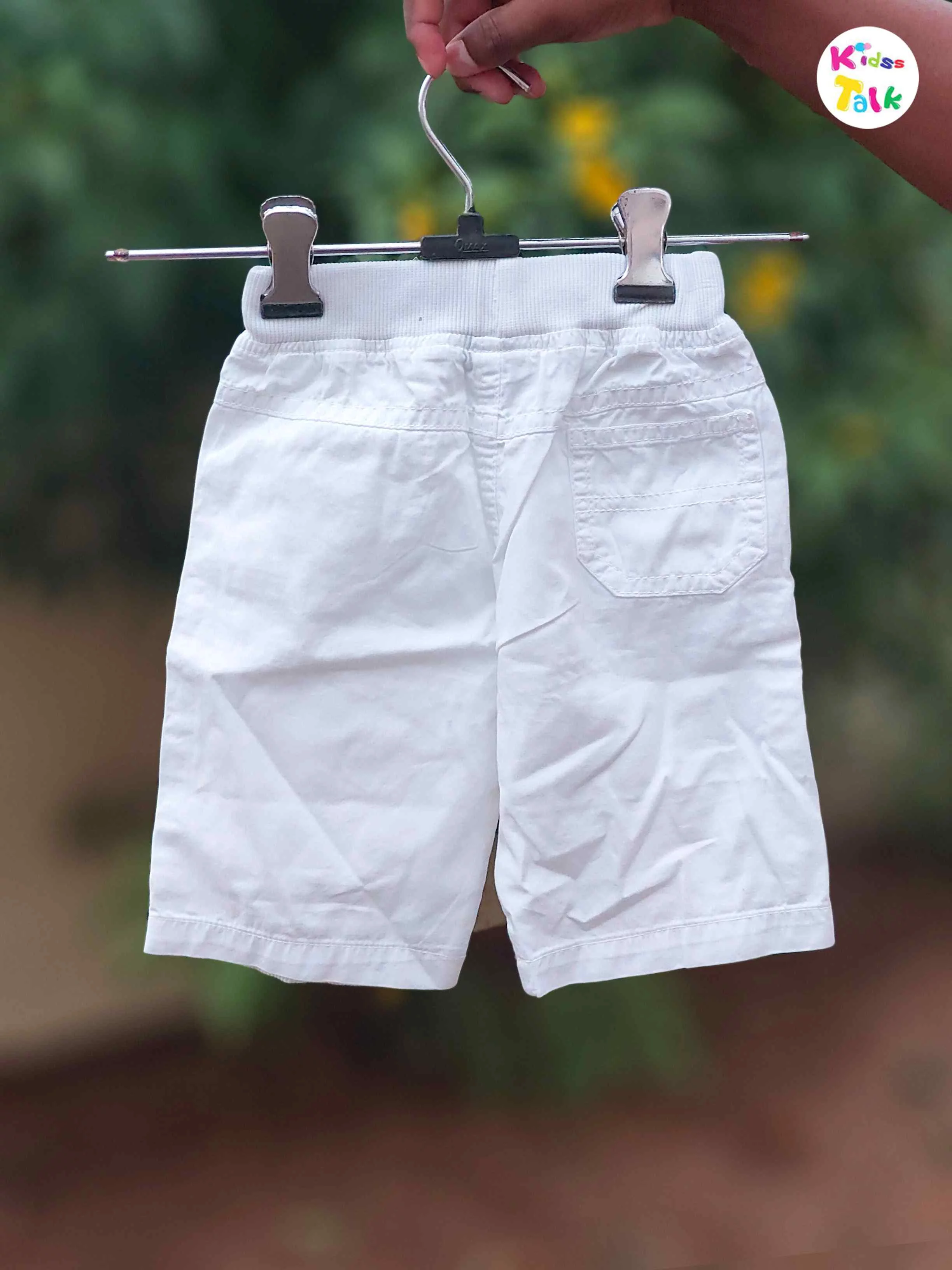 Cotton Solid Regular Fit 3/4 Pant - White